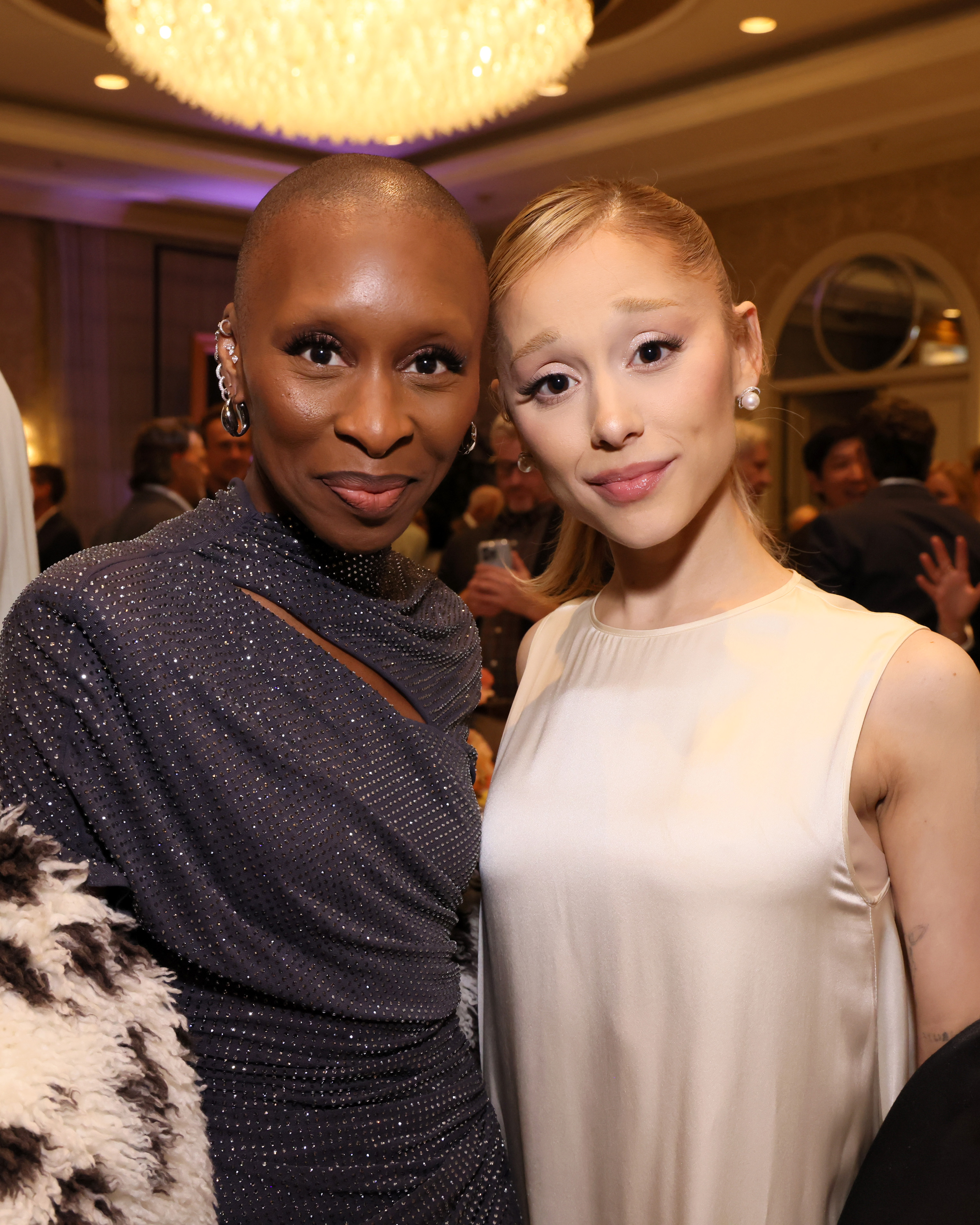 LOS ANGELES, CALIFORNIA - FEBRUARY 06: (L-R) Cynthia Erivo and Ariana Grande attend the AFI Awards at Four Seasons Hotel Los Angeles at Beverly Hills on February 06, 2025 in Los Angeles, California. (Photo by Rodin Eckenroth/Getty Images for AFI)