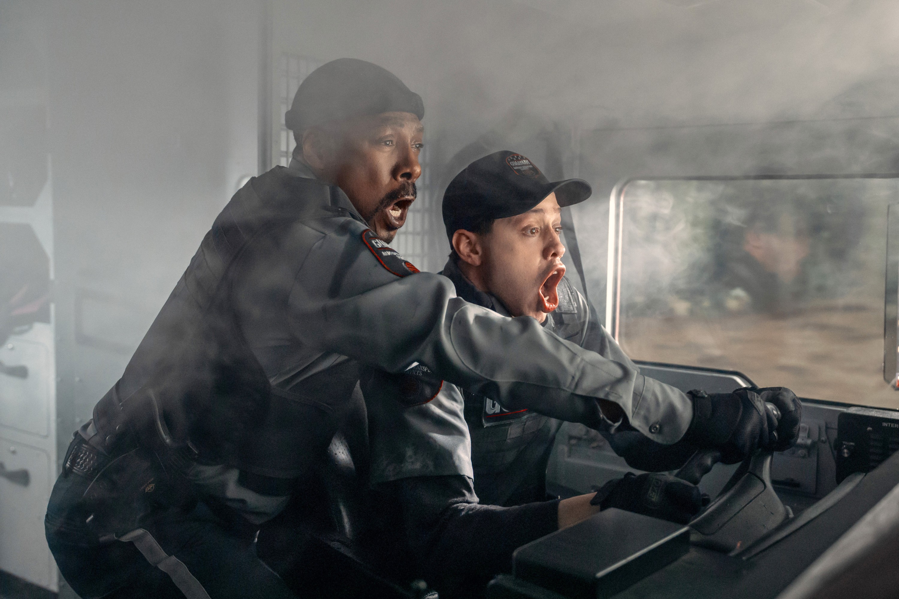 THE PICKUP, from left: Eddie Murphy, Pete Davidson, 2025. ph: Quantrell D. Colbert /© Amazon Prime Video /Courtesy Everett Collection