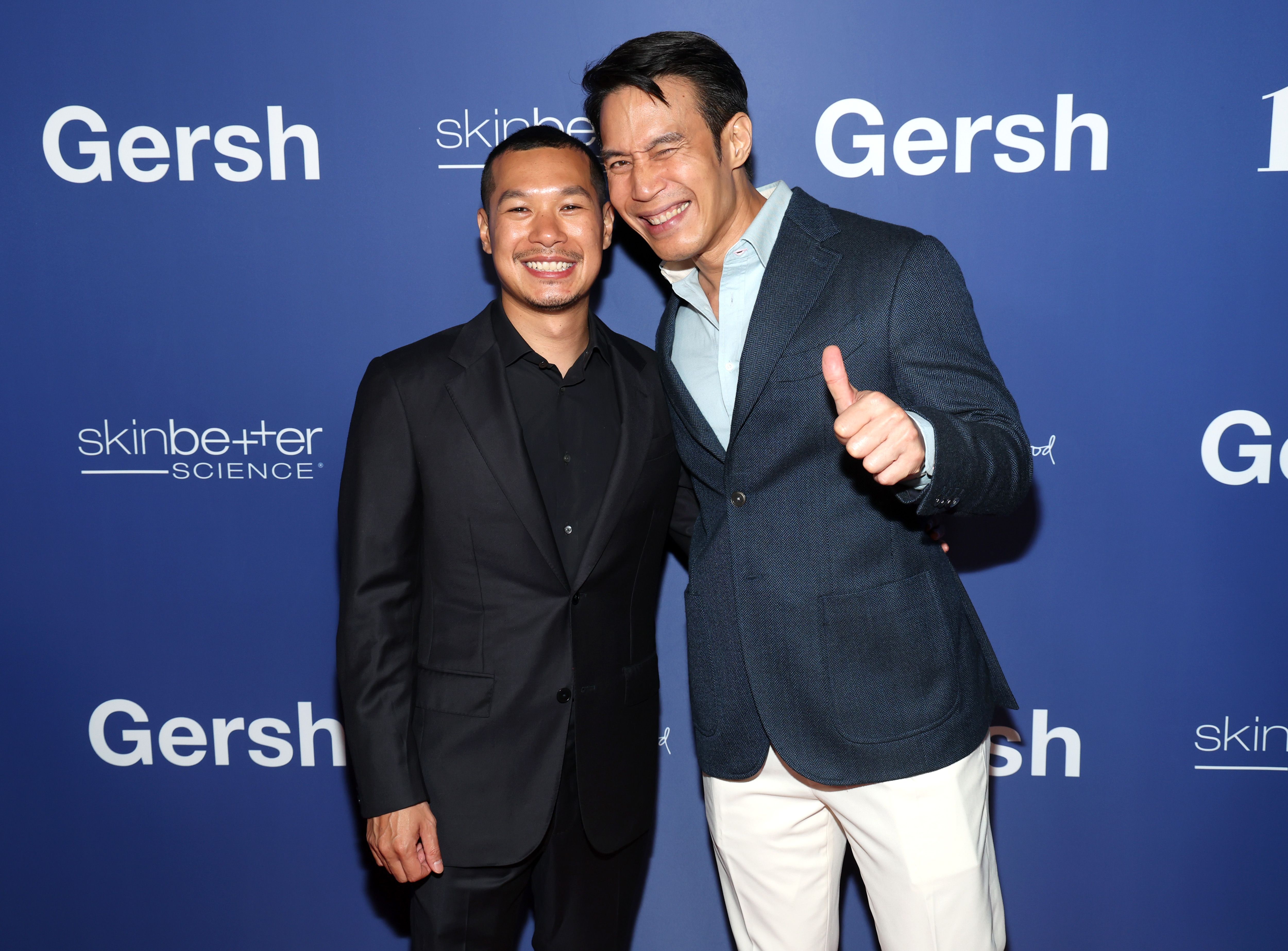 WEST HOLLYWOOD, CALIFORNIA - SEPTEMBER 11: (L-R) Tayme Thapthimthong and Dom Hetrakul attend the Gersh 2025 Emmy Party, with Skinbetter Science, at 1 Hotel West Hollywood on September 11, 2025 in West Hollywood, California.  (Photo by Phillip Faraone/Getty Images for Gersh)