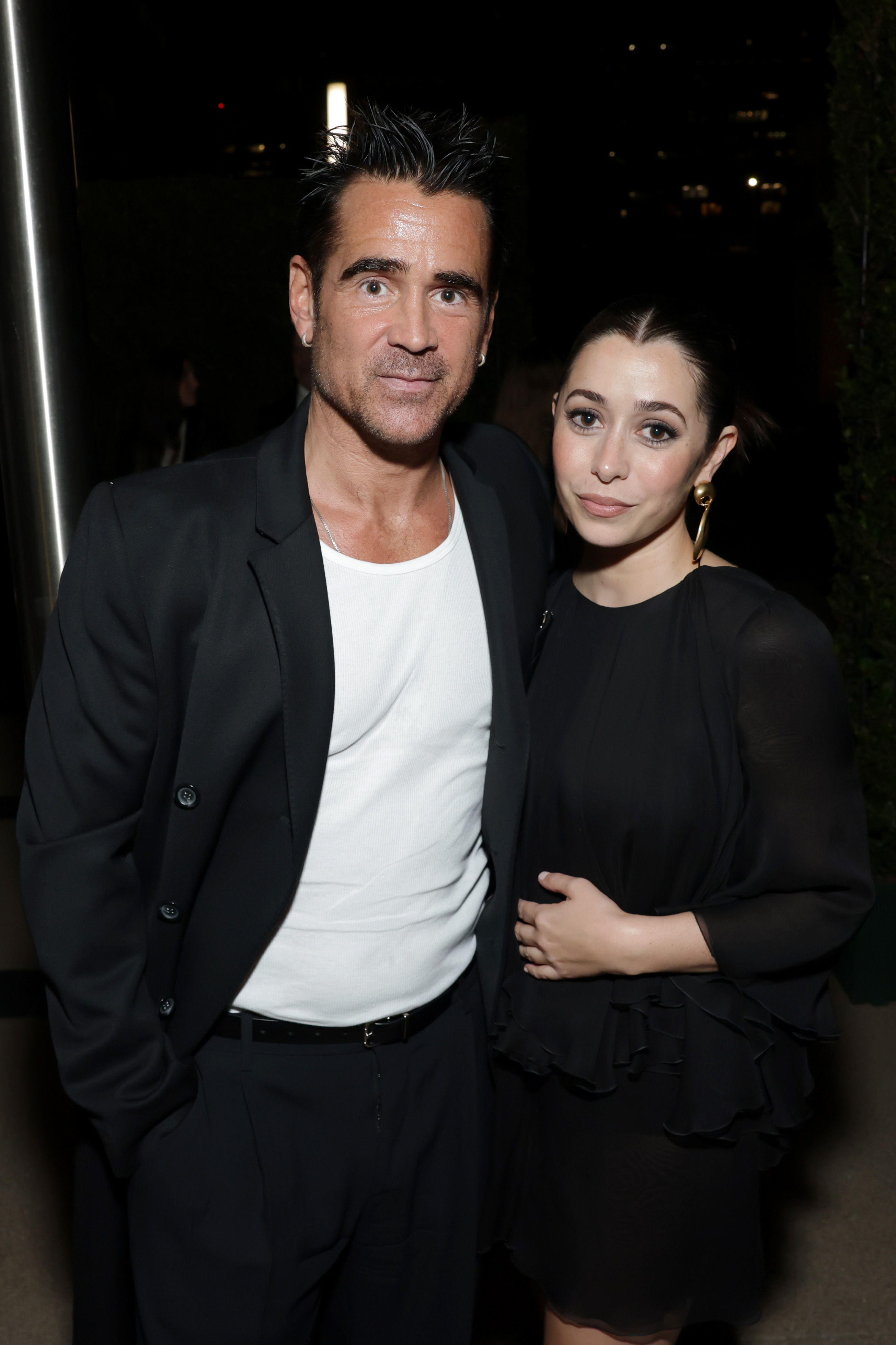 LOS ANGELES, CALIFORNIA - SEPTEMBER 13: (L-R) Colin Farrell and Cristin Milioti attend MPTF's 19th Annual Evening Before at Century Park on September 13, 2025 in Los Angeles, California. (Photo by Matt Winkelmeyer/Getty Images for MPTF)