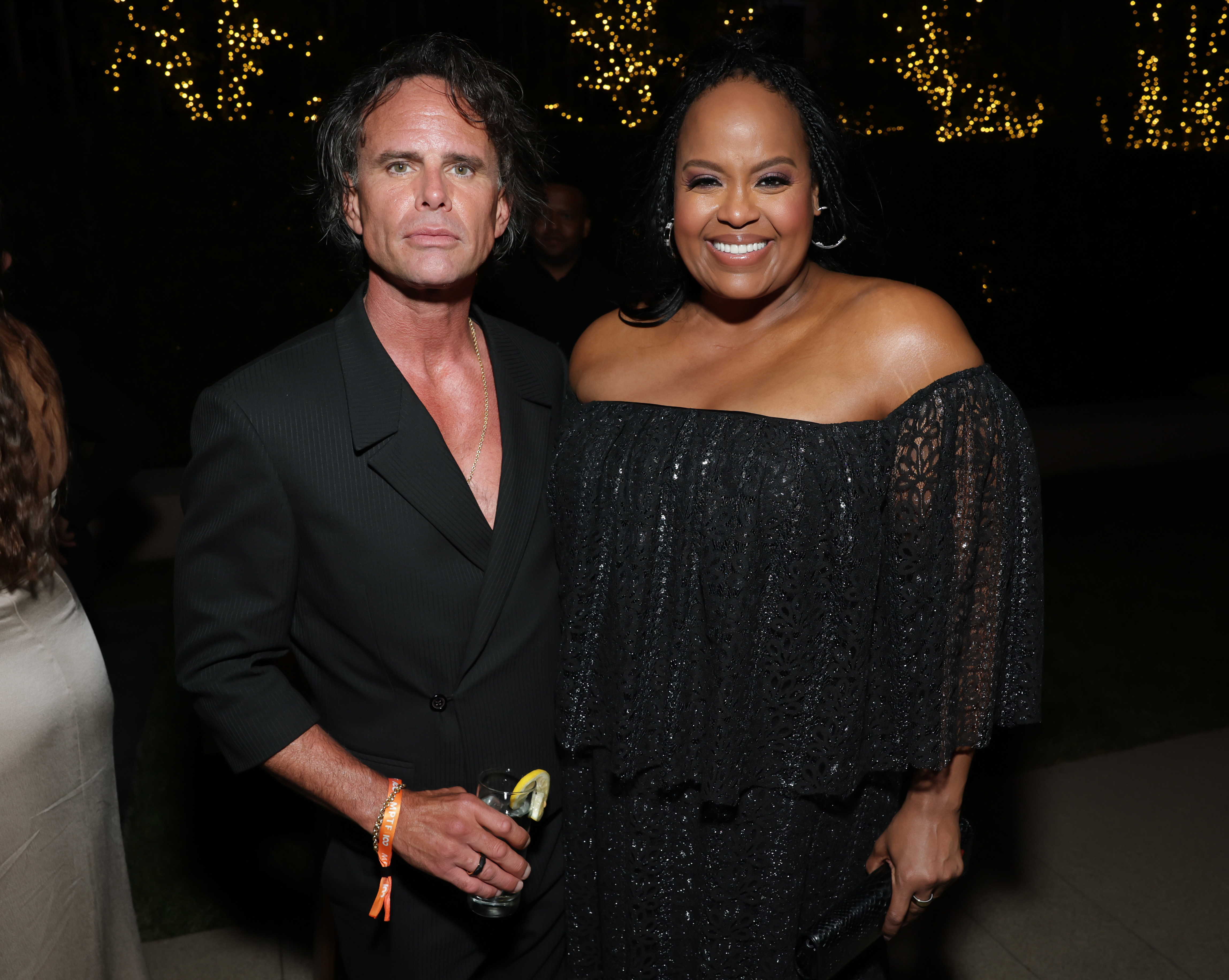 LOS ANGELES, CALIFORNIA - SEPTEMBER 13: (L-R) Walton Goggins and Natasha Rothwell attend MPTF's 19th Annual Evening Before at Century Park on September 13, 2025 in Los Angeles, California. (Photo by Matt Winkelmeyer/Getty Images for MPTF)