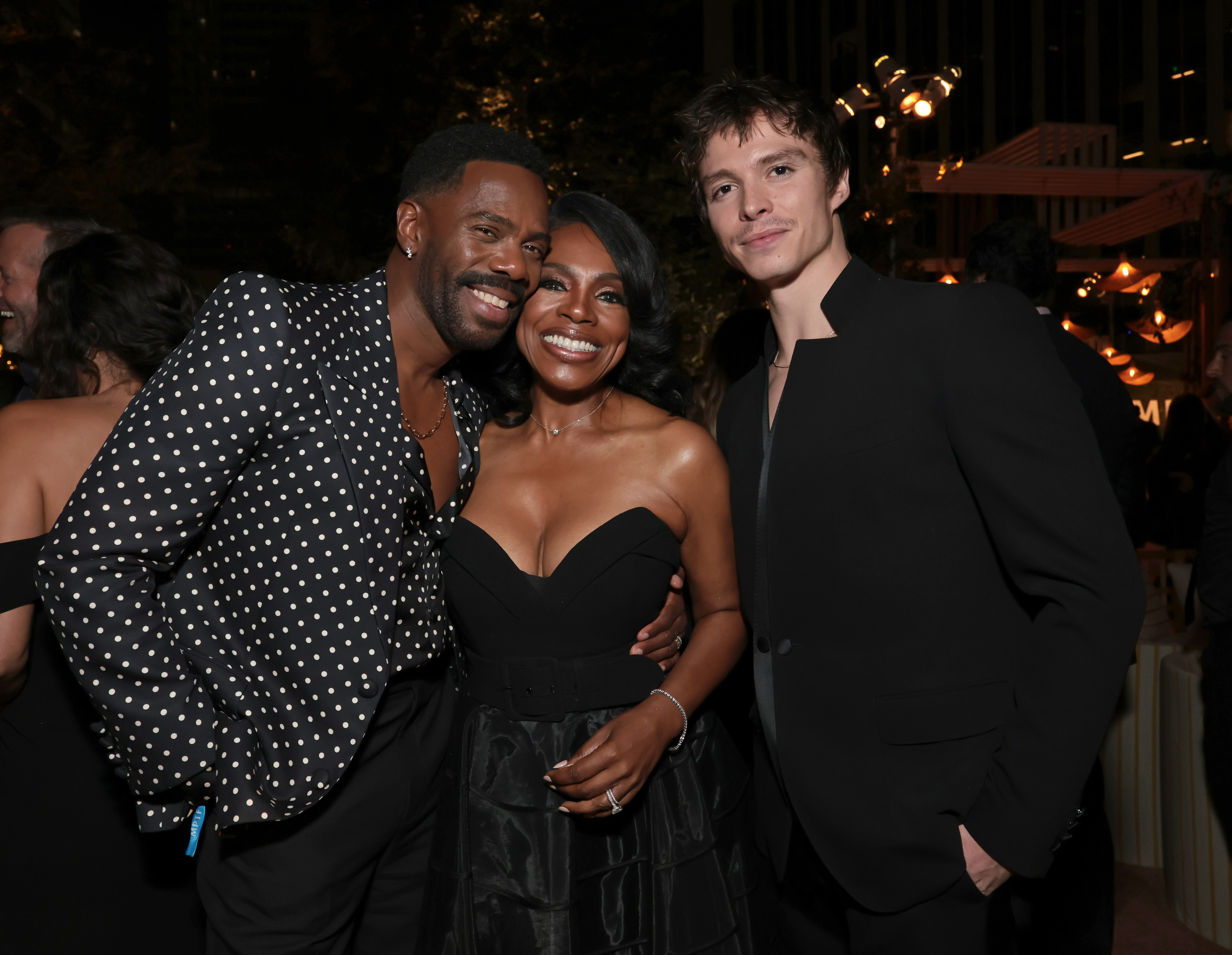 LOS ANGELES, CALIFORNIA - SEPTEMBER 13: (L-R) Colman Domingo, Sheryl Lee Ralph, and Nicholas Alexander Chavez attend MPTF's 19th Annual Evening Before at Century Park on September 13, 2025 in Los Angeles, California. (Photo by Kevin Mazur/Getty Images for MPTF)