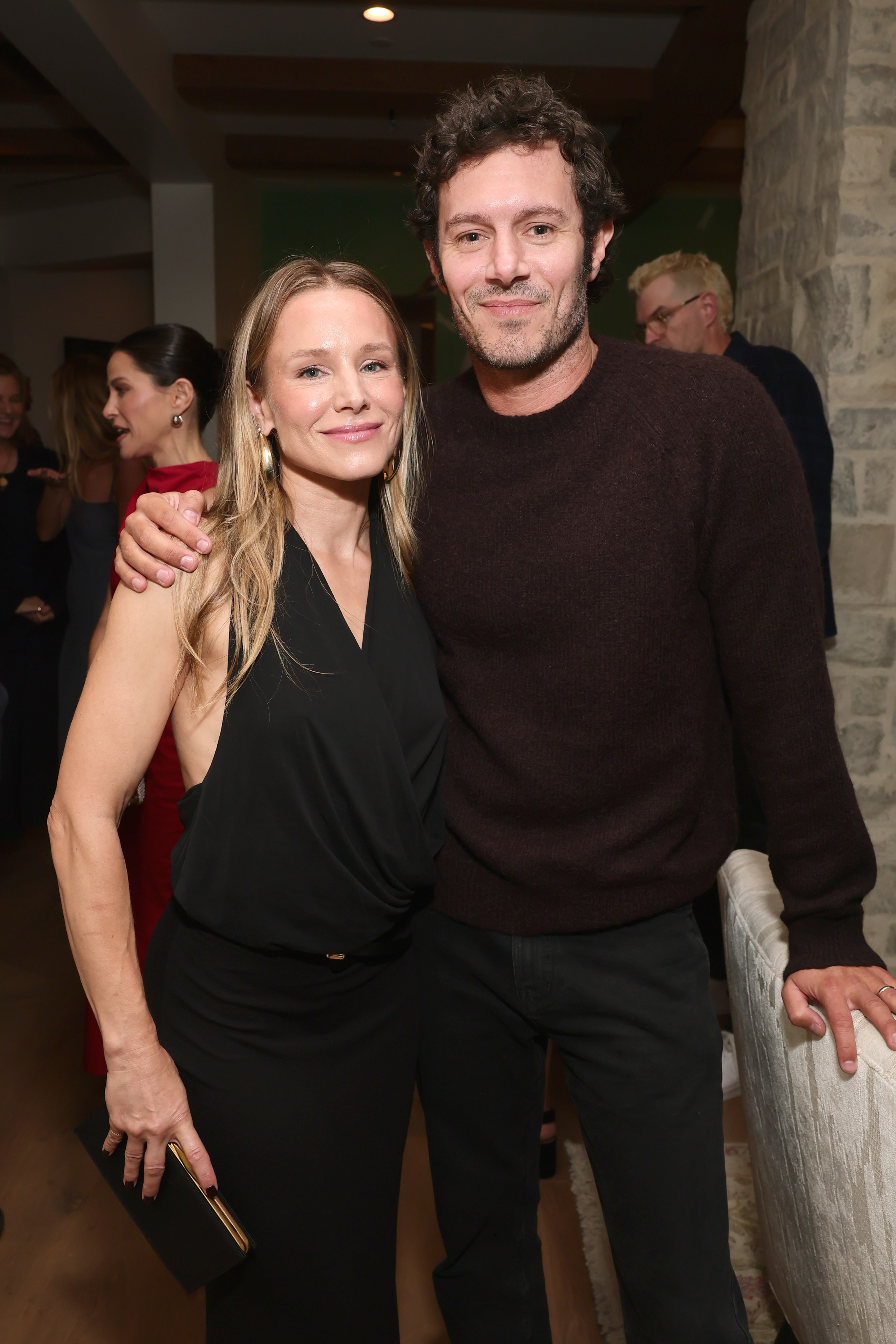 STUDIO CITY, CALIFORNIA - SEPTEMBER 12: (L-R) Kristen Bell and Adam Brody attend Netflix's 2025 Emmy's Toast at Private Residence on September 12, 2025 in Studio City, California. (Photo by Emma McIntyre/Getty Images for Netflix)