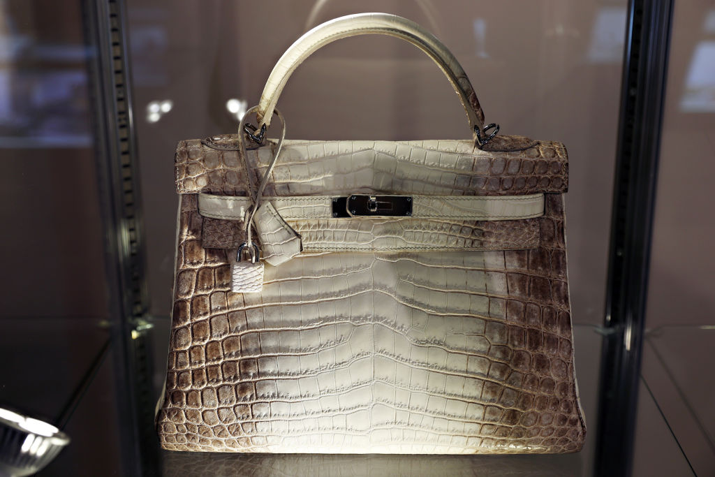 most expensive purses in the world, NEW YORK, NEW YORK - JUNE 04:  A Hermès White Himalaya Matte Niloticus Crocodile Retourne Kelly 32 Palladium Hardware, 2011 is on display during a press preview of the upcoming Luxury Week at Sotheby's on June 04, 2021 in New York City. 2 (Photo by Cindy Ord/Getty Images)