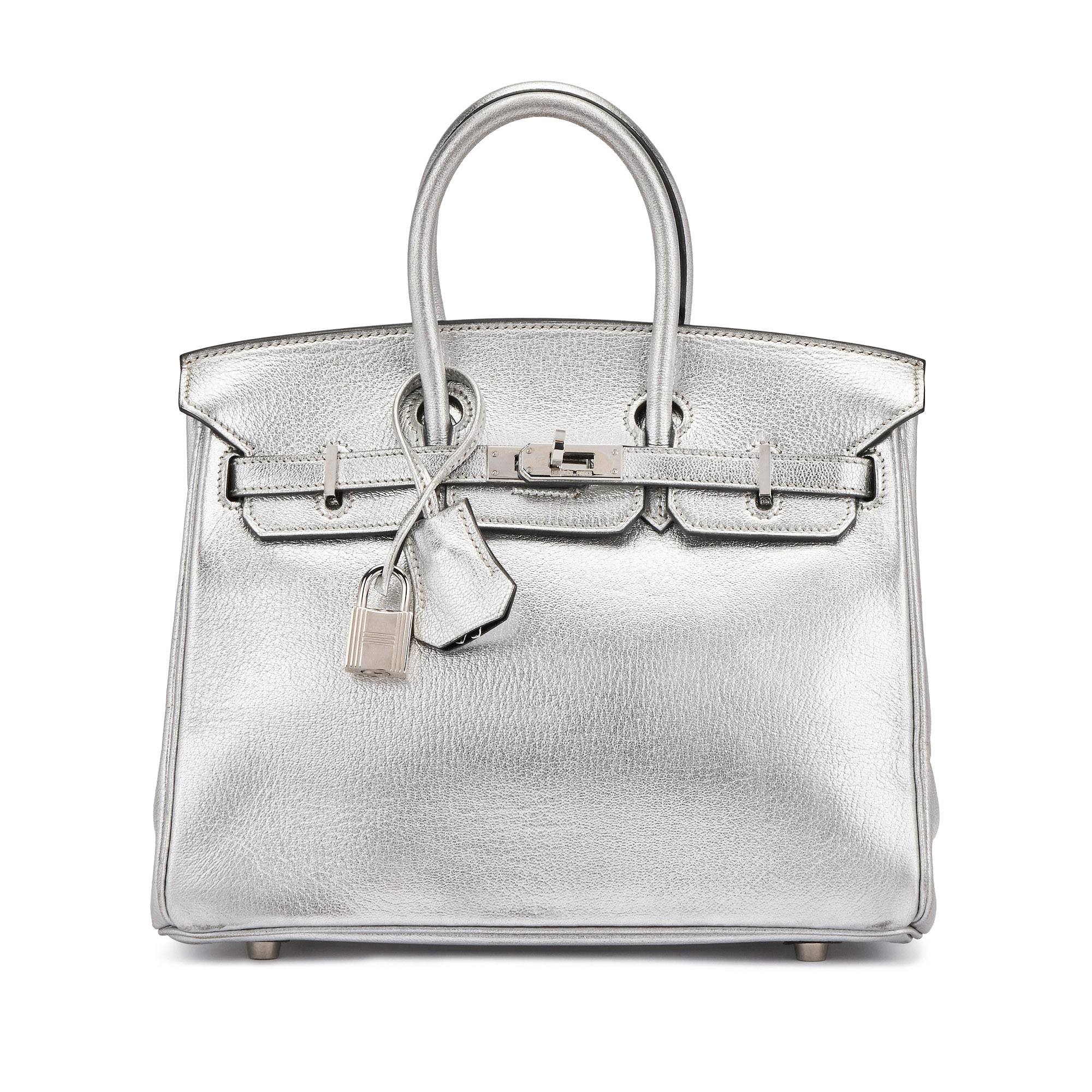 The Metallic Silver Chèvre Birkin 25, most expensive purses in the world, worlds most expensive handbags, hermes, silver