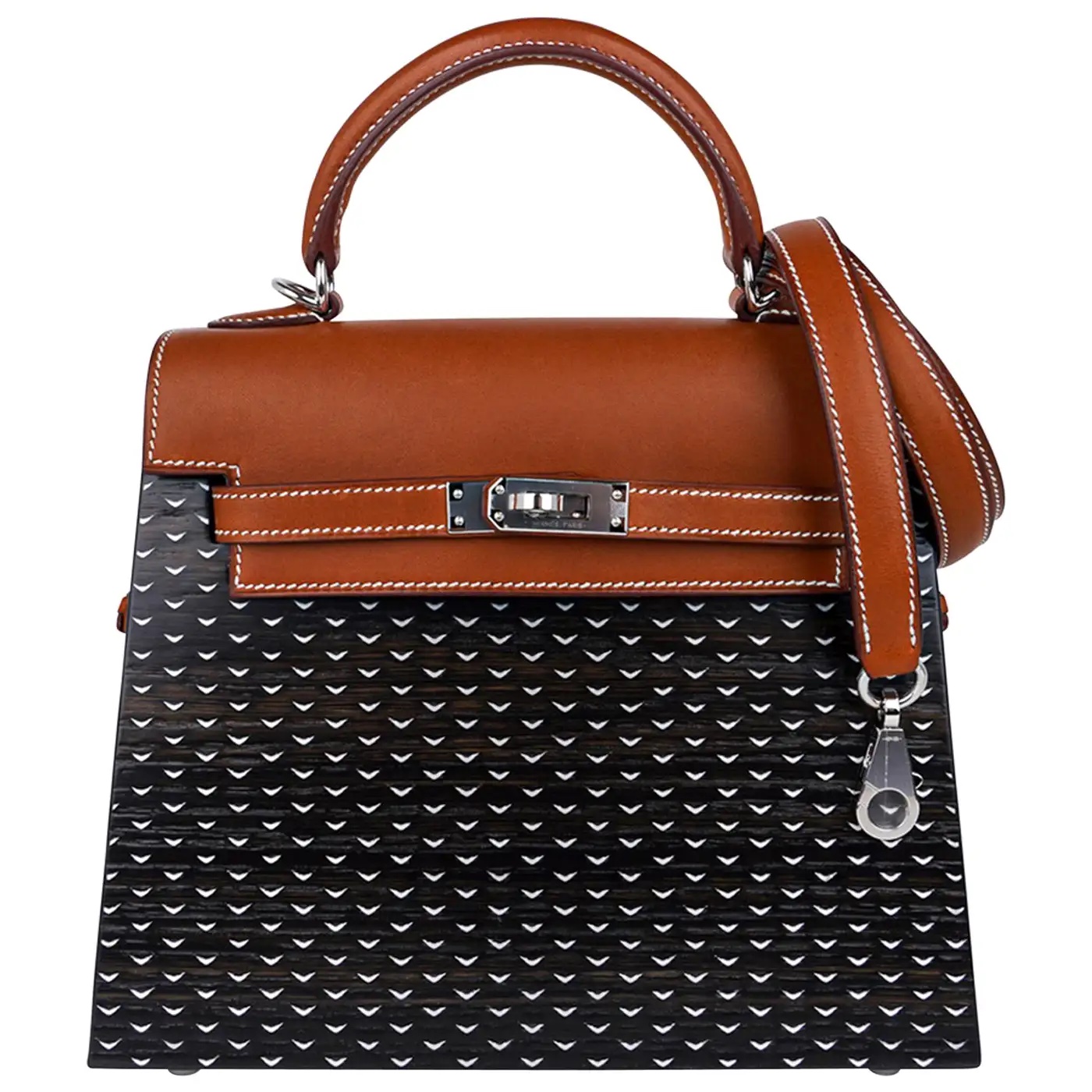 Hermès Kellywood 22 Barenia Leather and Bog Oak