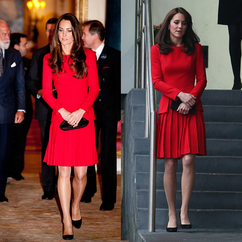 Kate Middleton in red Alexander McQueen dress