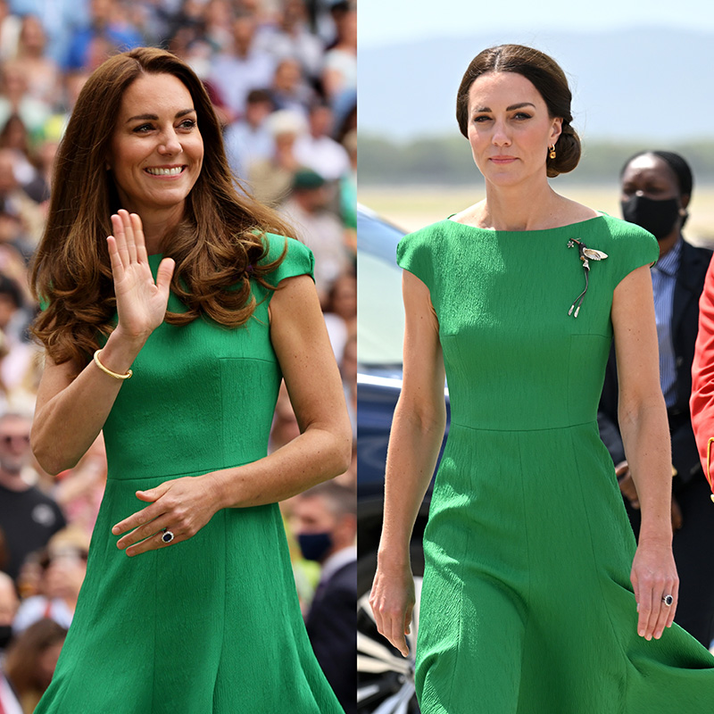 Kate Middleton in the emerald green Emilia Wickstead Denver Dress