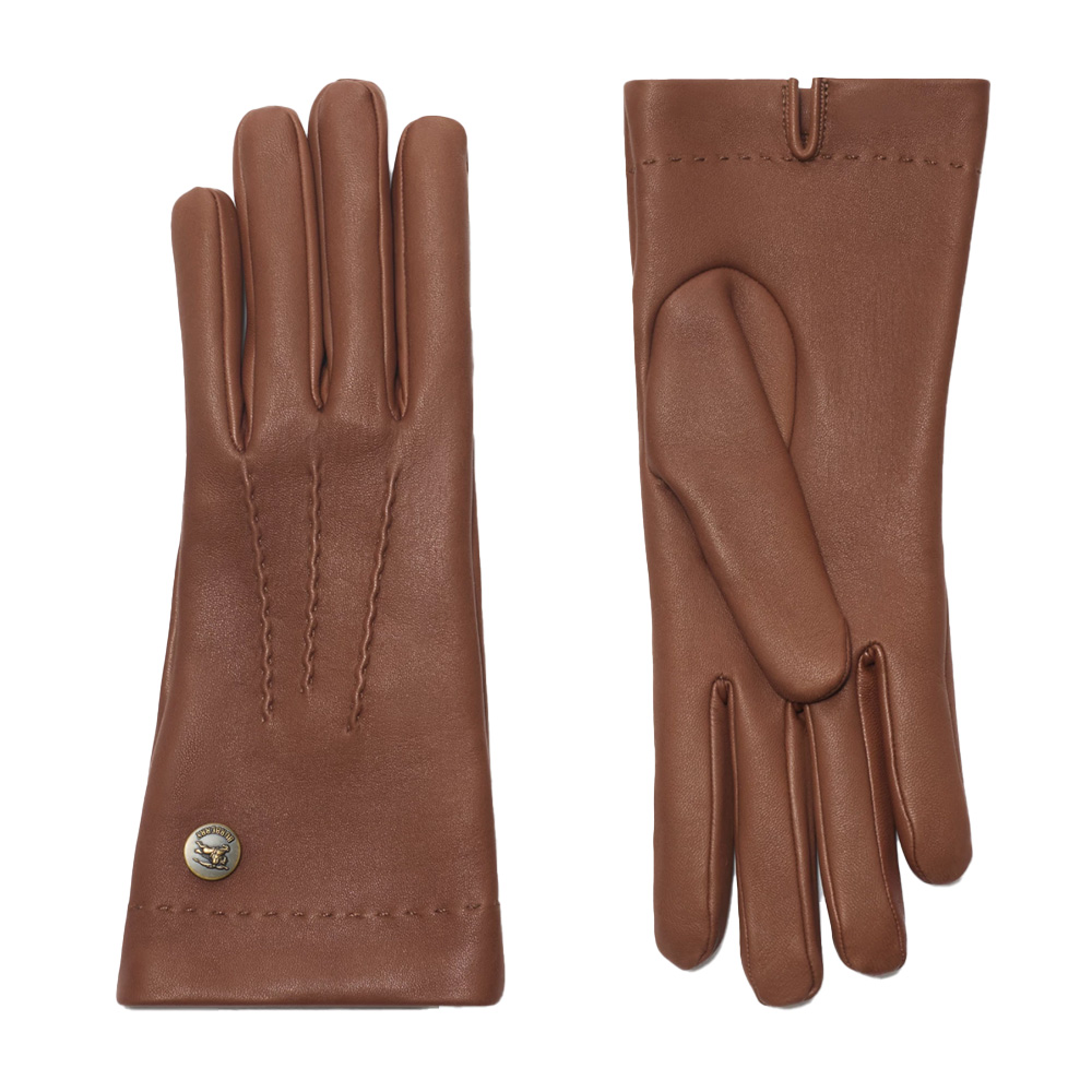 brown leather gloves