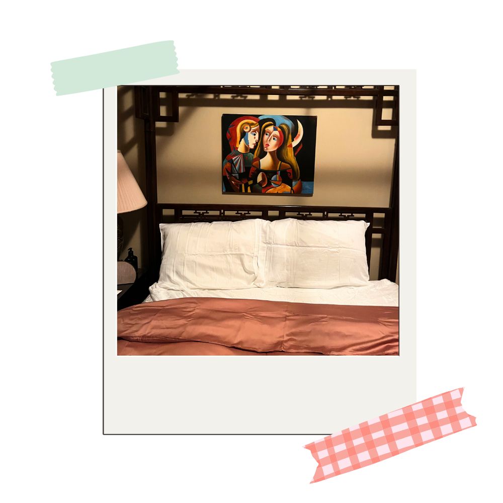 ettitude sheet set and duvet cover, in white and bronze