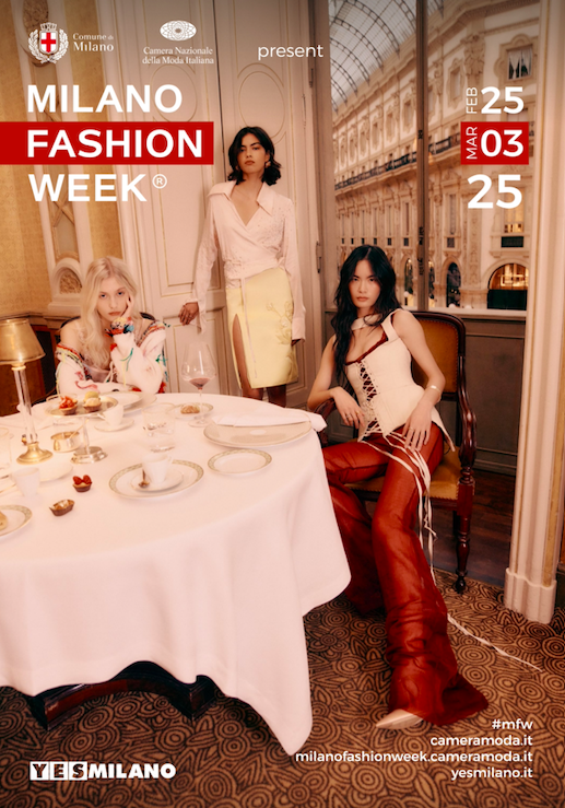 The advertising campaign for Milan Fashion Week's February 2025 edition.