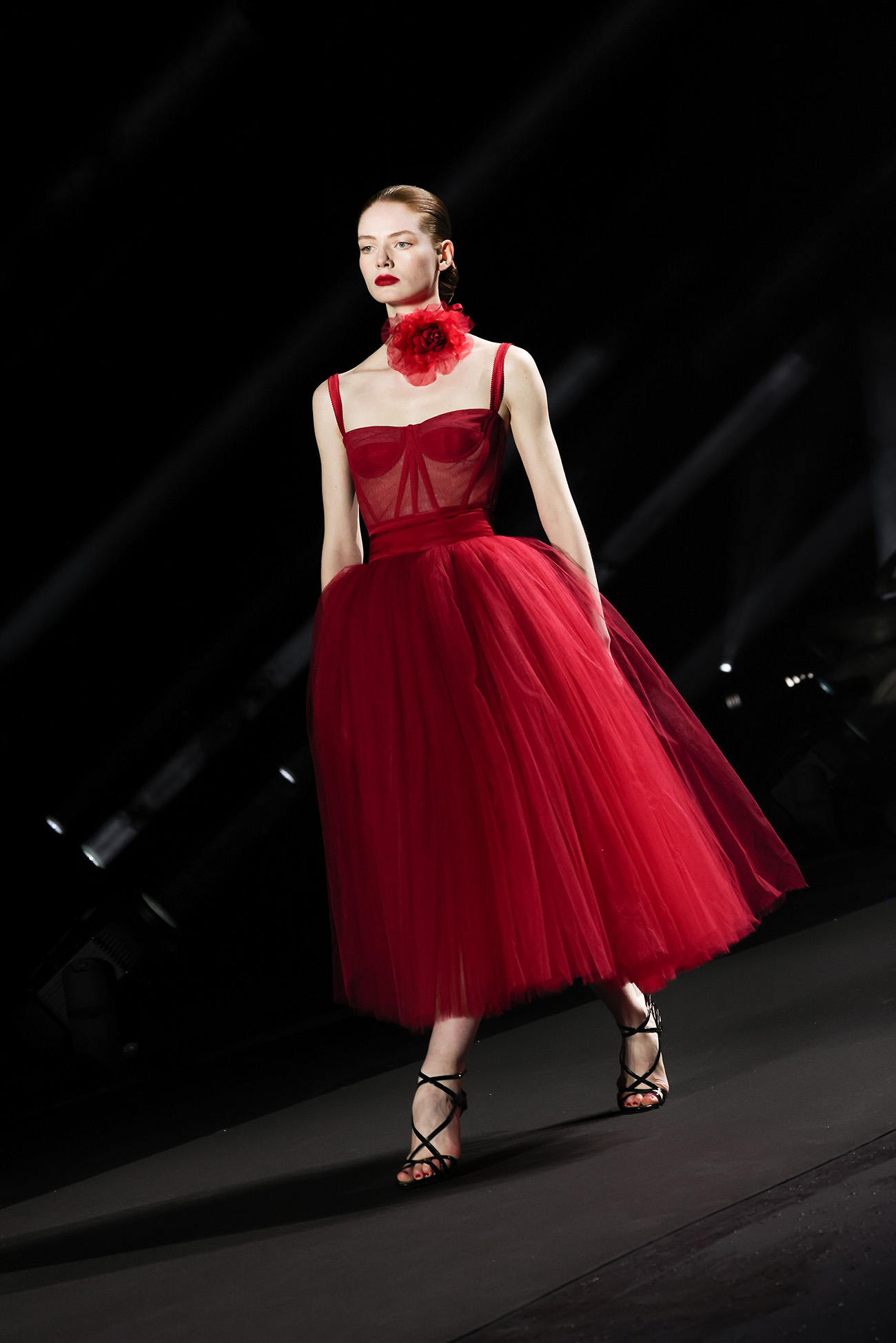 FLORENCE, ITALY - JUNE 14: Abby Champion walks the runway at the LuisaViaRoma & British Vogue