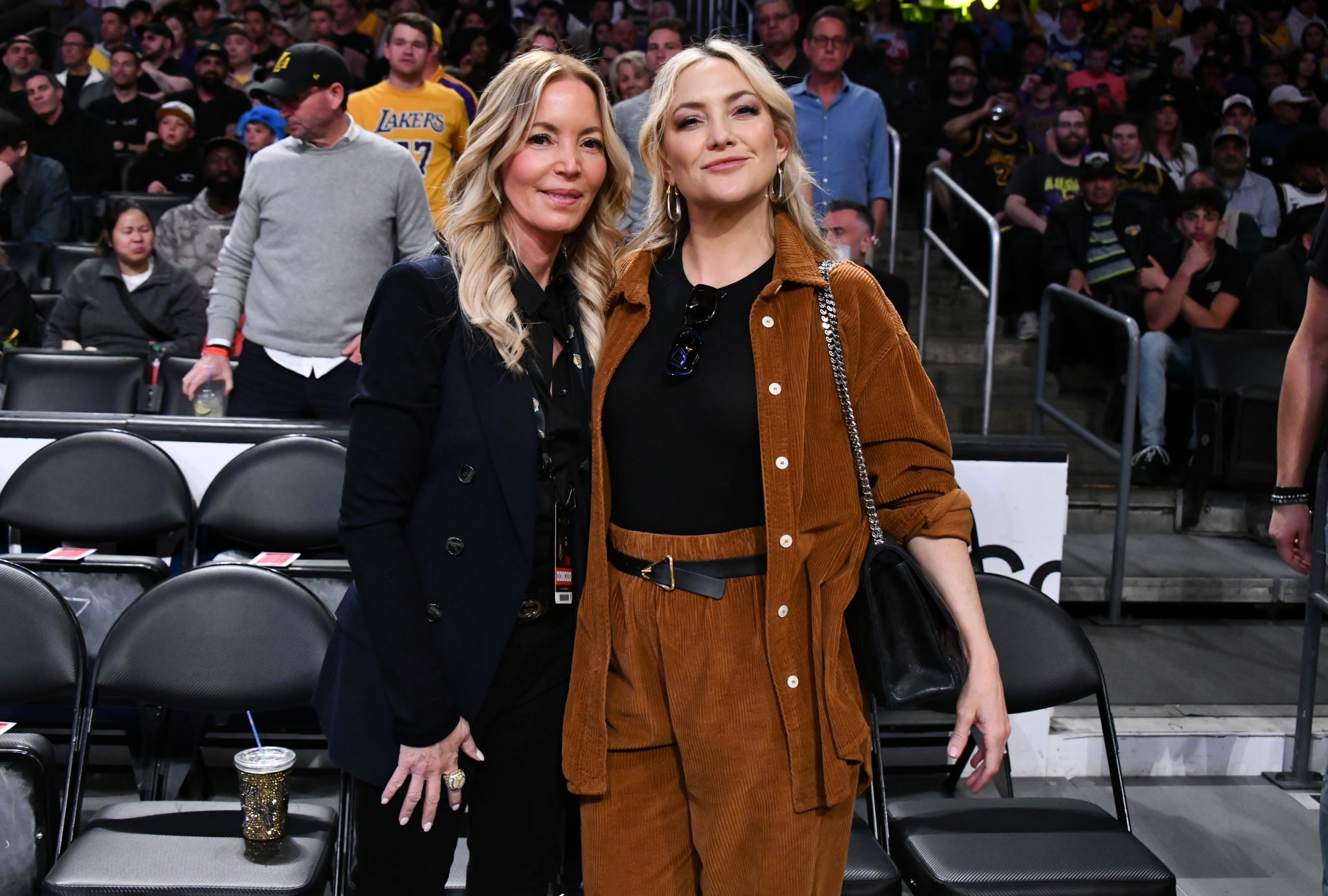 Jeanie Buss, Kate Hudson at the Los Angeles Lakes game on March 19.