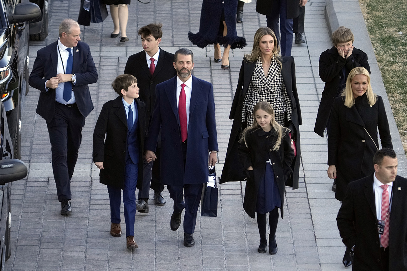 WASHINGTON, DC - JANUARY 20: Donald Trump Jr. (C) and his children, along with former wife Vanessa Trump (Far right), depart following the inauguration of U.S. President Donald Trump at the U.S. Capitol on January 20, 2025 in Washington, DC. Donald Trump takes office for his second term as the 47th president of the United States. (Photo by Jack Gruber - Pool/Getty Images)