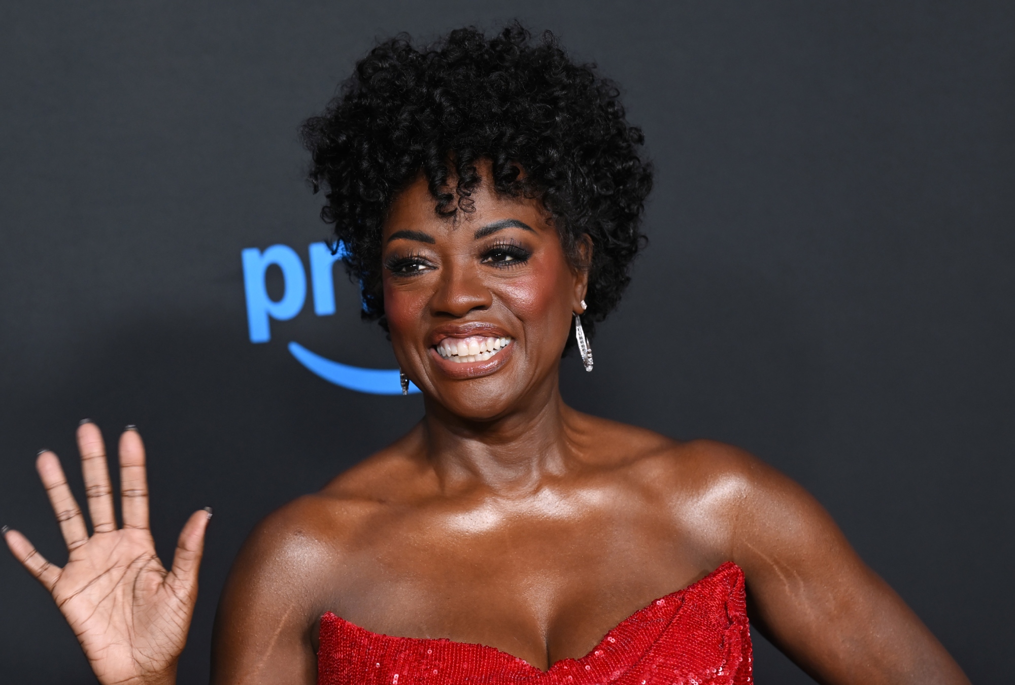 Viola Davis wears custom Jason Wu for the 'G20' premiere in Los Angeles.
