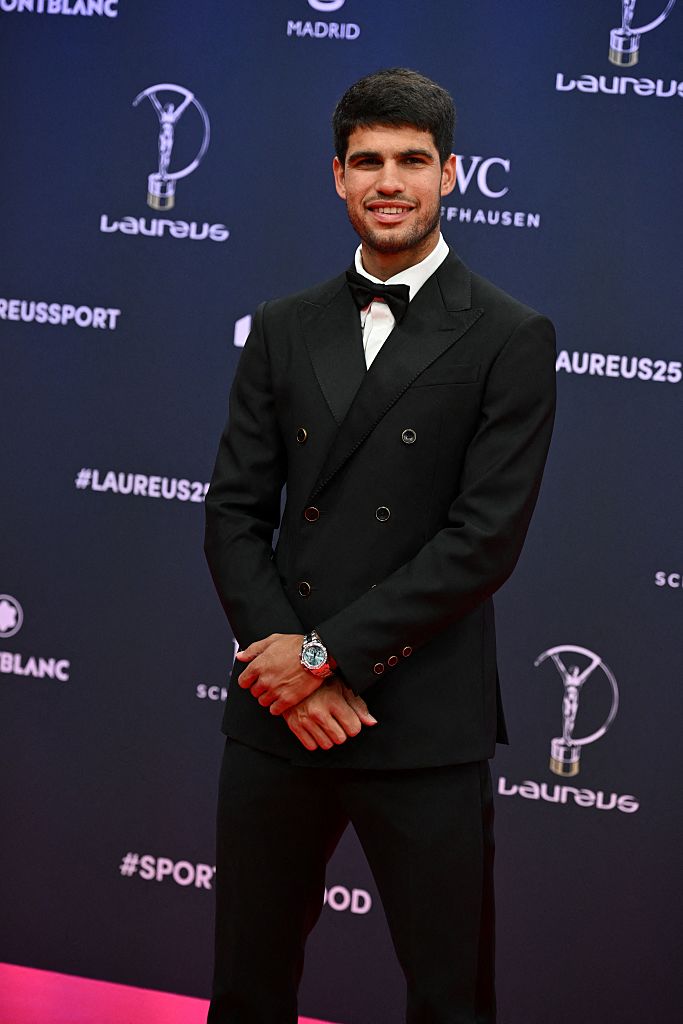 Spanish tennis player Carlos Alcaraz poses on the Red Carpet ahead of the 26th Laureus World Sports Awards gala in Madrid on April 21, 2025. (Photo by JAVIER SORIANO / AFP) (Photo by JAVIER SORIANO/AFP via Getty Images)