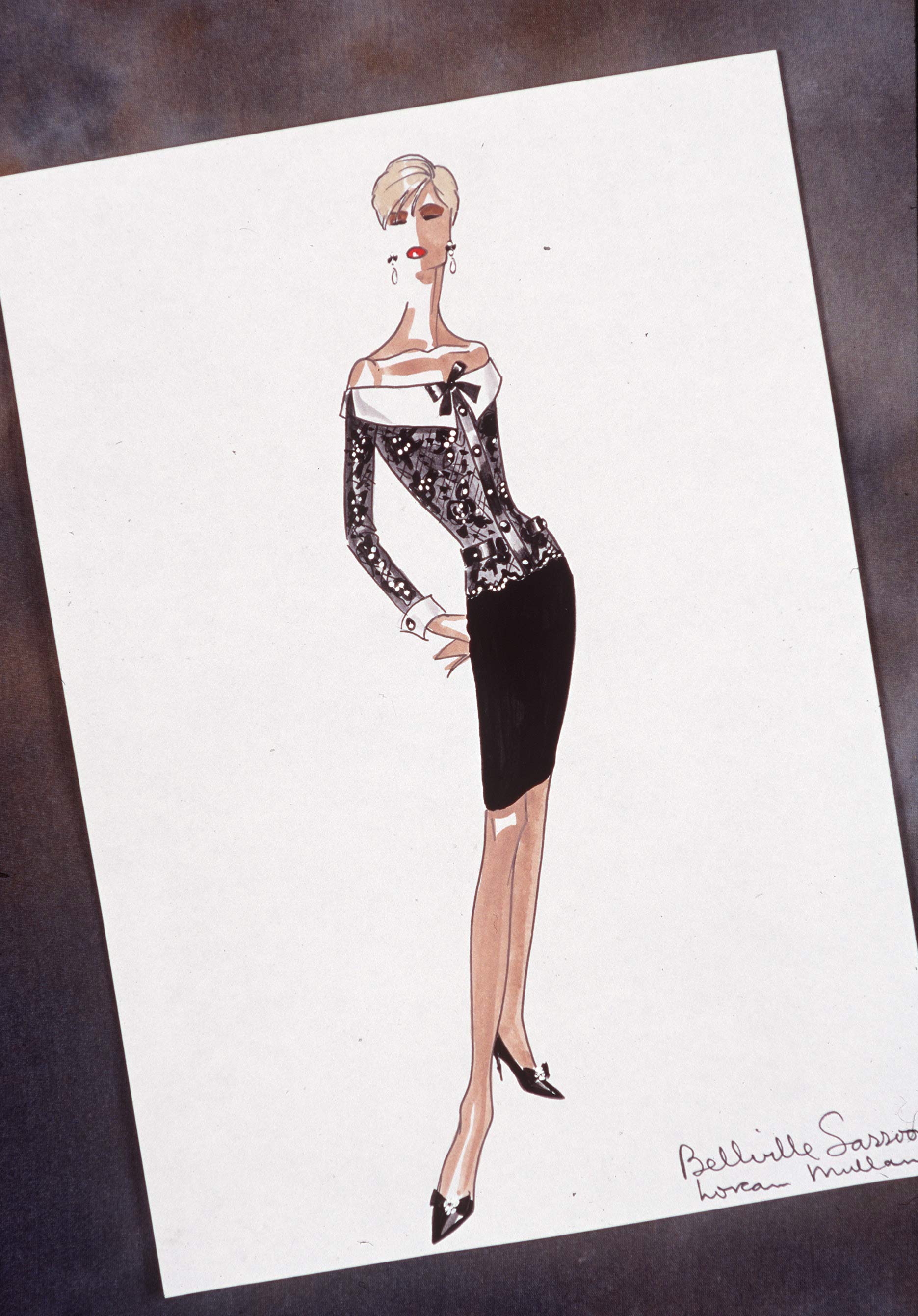 UNITED KINGDOM - JANUARY 01: Sketch By Fashion Designer, Bellville Sassoon.circa 1990s (Photo by Tim Graham Photo Library via Getty Images)