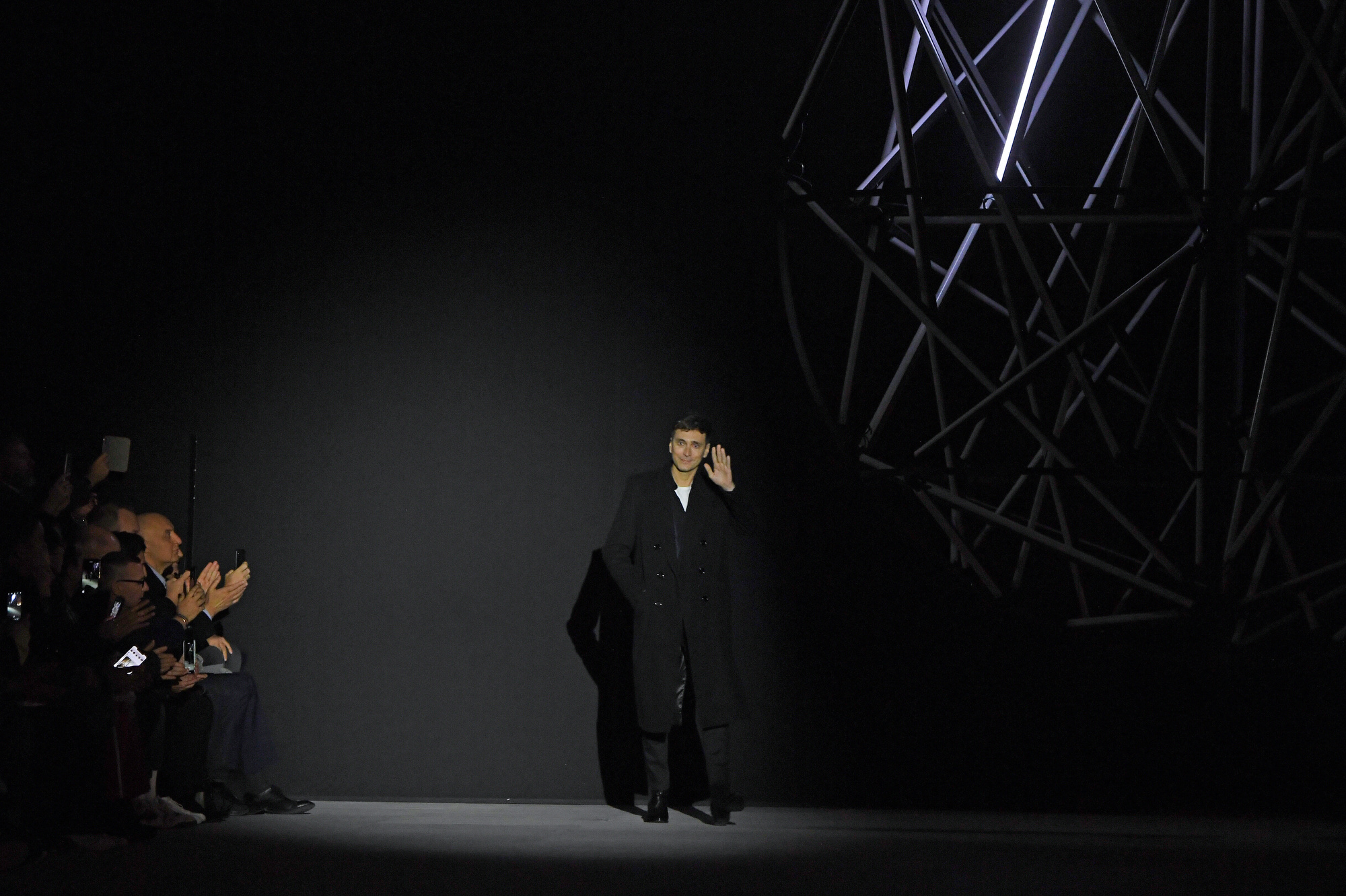 PARIS, FRANCE - JANUARY 20: Designer, Hedi Slimane walks the runway during the finale of the Celine Menswear Fall/Winter 2019-2020 show as part of Paris Fashion Week on January 20, 2019 in Paris, France. (Photo by Pascal Le Segretain/Getty Images)
