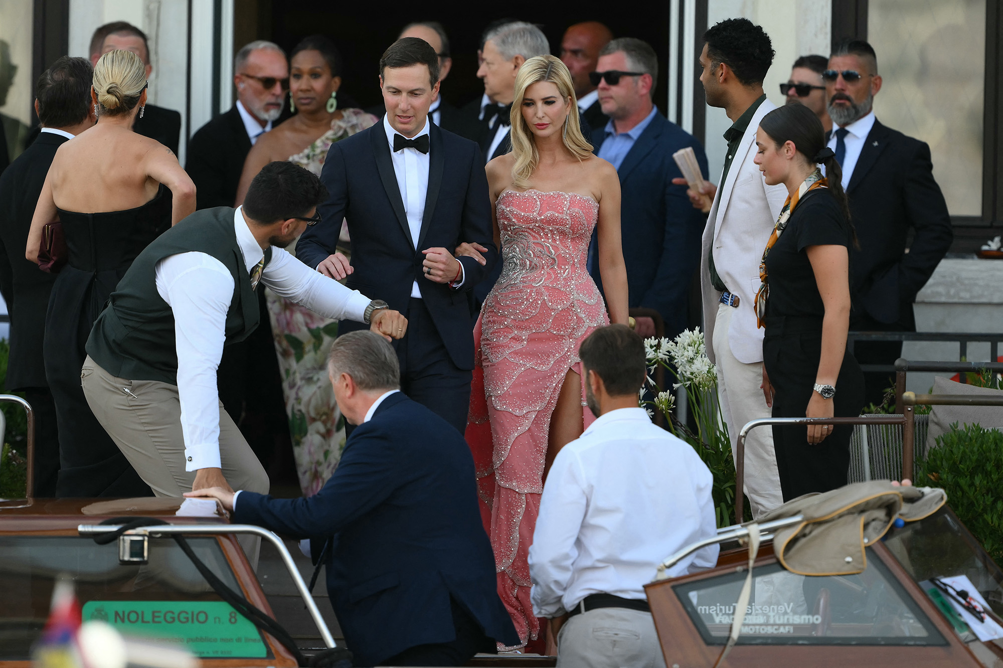 US businessman Jared Kushner and his wife Ivanka Trump leave the St Regis Hotel on the wedding day of Amazon founder Jeff Bezos with Lauren Sanchez, in Venice on June 27, 2025. (Photo by Marco BERTORELLO / AFP) (Photo by MARCO BERTORELLO/AFP via Getty Images)