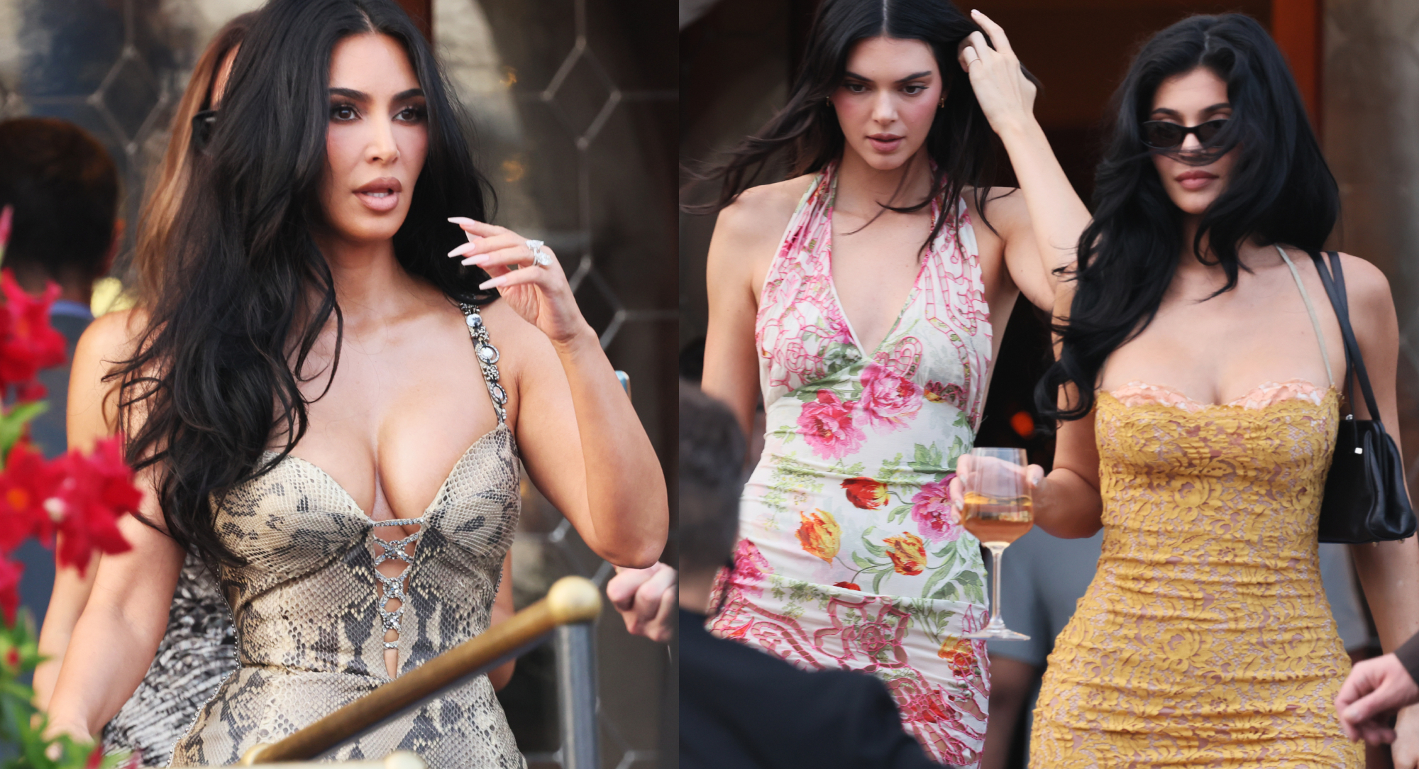Kim Kardashian, Kendall and Kylie Jenner on June 26, 2025, in Venice, Italy, for the wedding ot Jeff Bezos and Lauren Sánchez.