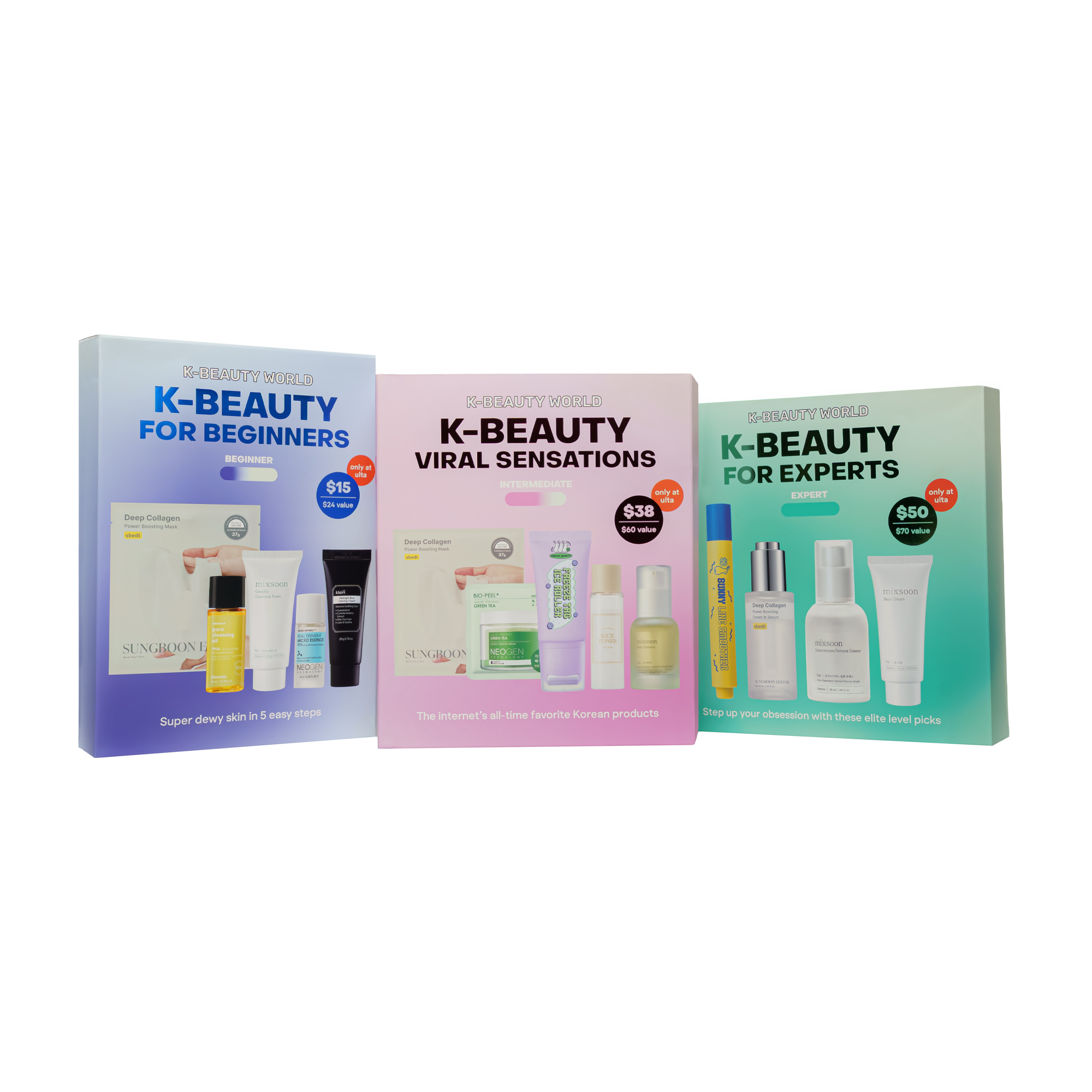 K-beauty World's debut trio of kits.