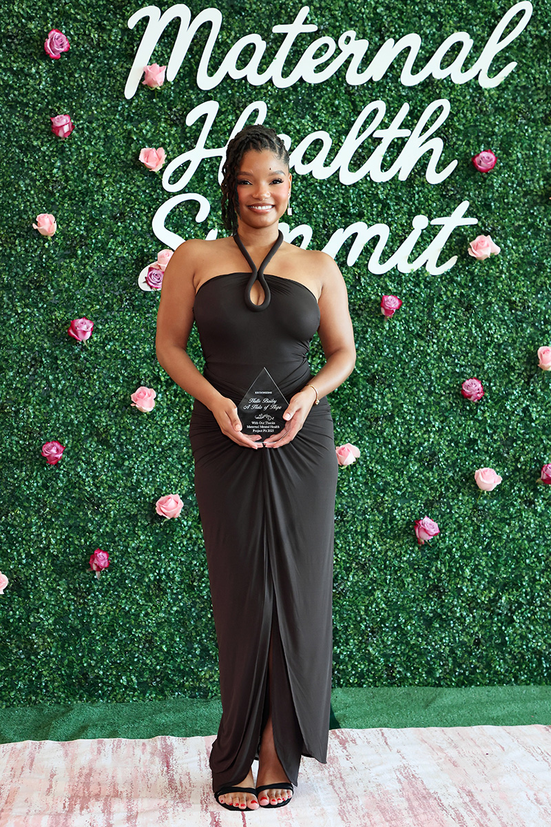 Halle Bailey wears Silvia Tcherassi Project Pit's Maternal Health Summit on Aug. 16, 2025 in Los Angeles.