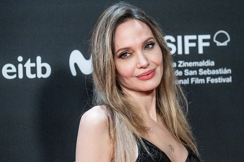 Angelina Jolie gives the little black dress a minimalist edge at the
