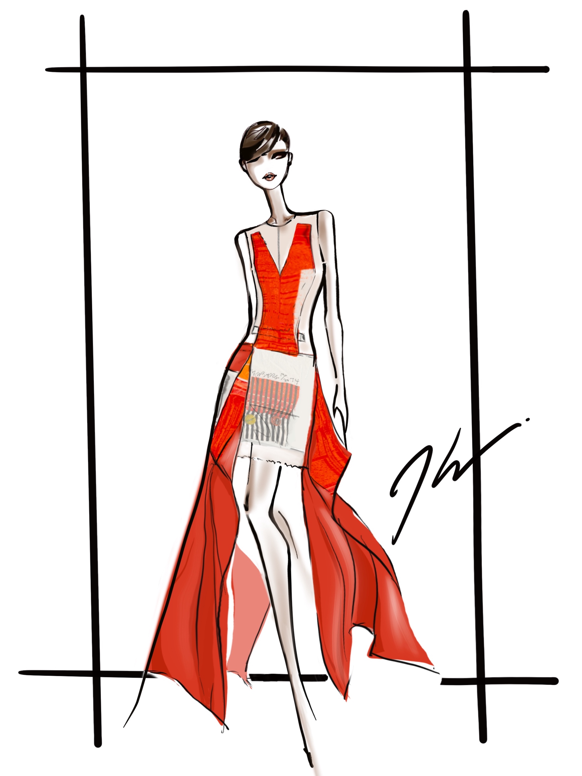 A sketch from Jason Wu's spring 2026 collection.