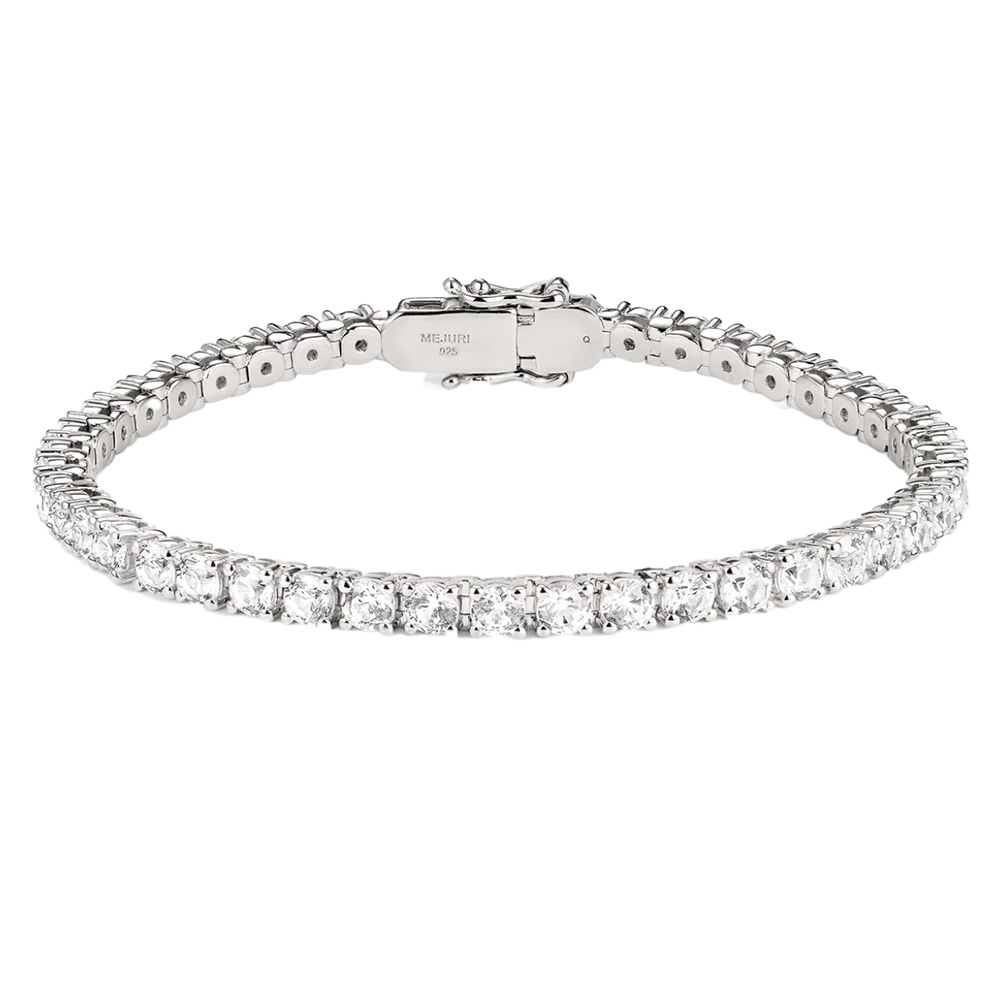 Mejuri Lab Grown Sapphire Tennis Bracelet on white background