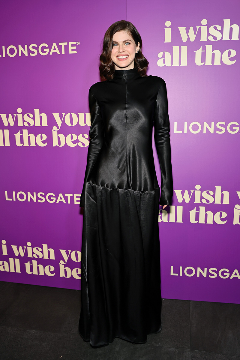 Alexandra Daddario wears Fforme to the 'I Wish You All the Best' premiere on Oct. 27, 2025 in New York City.