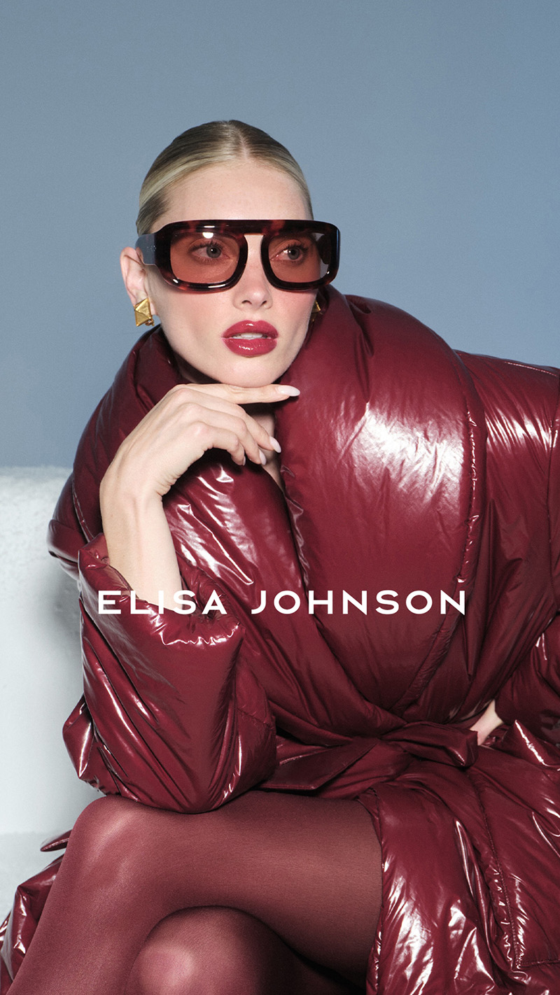 Elsa Hosk fronts Elisa Johnson's holiday 2025 edit campaign.