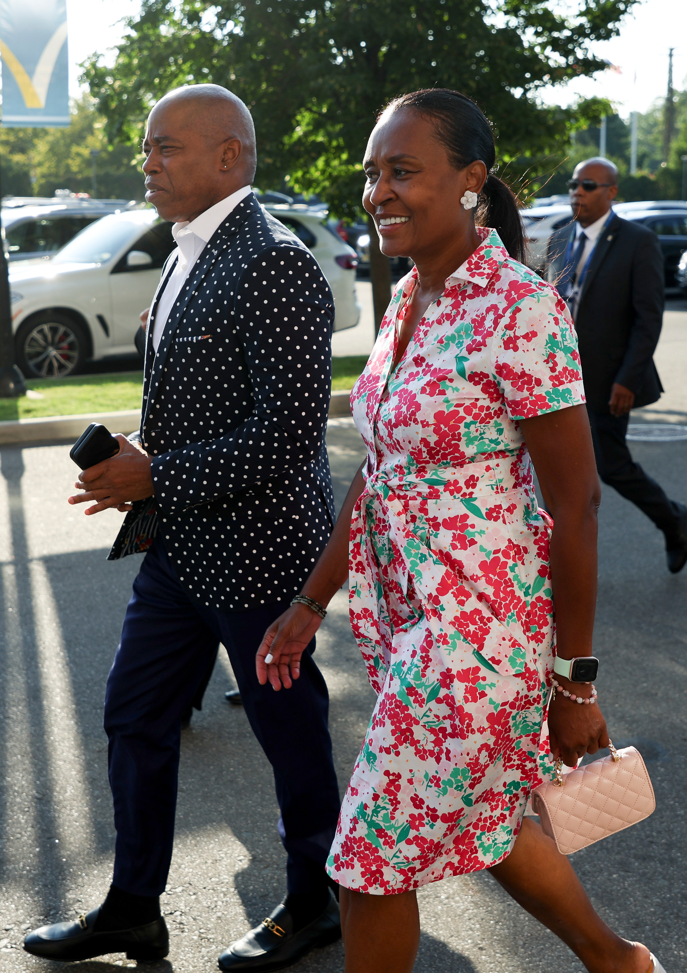 NEW YORK, NY - AUGUST 29 : New York City mayor Eric Adams and his girlfriend Tracey Collins attend the victory of Serena Williams of USA on Day 1 of the US Open 2022, 4th Grand Slam of the season, at the USTA Billie Jean King National Tennis Center on August 29, 2022 in Queens, New York City. (Photo by Jean Catuffe/GC Images)