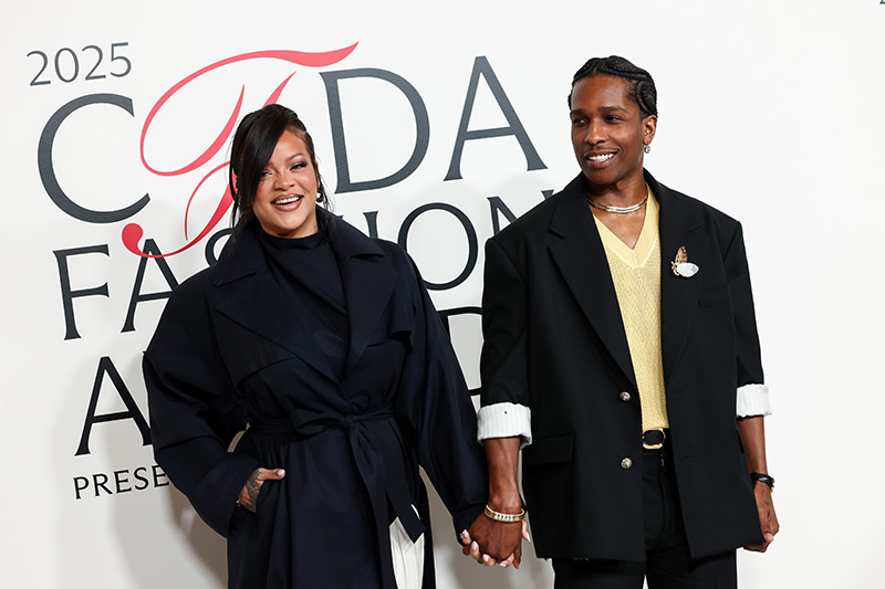Rihanna and A$AP Rocky at the 2025 CFDA Fashion Awards held at The American Museum of Natural History on November 03, 2025 in New York, New York.