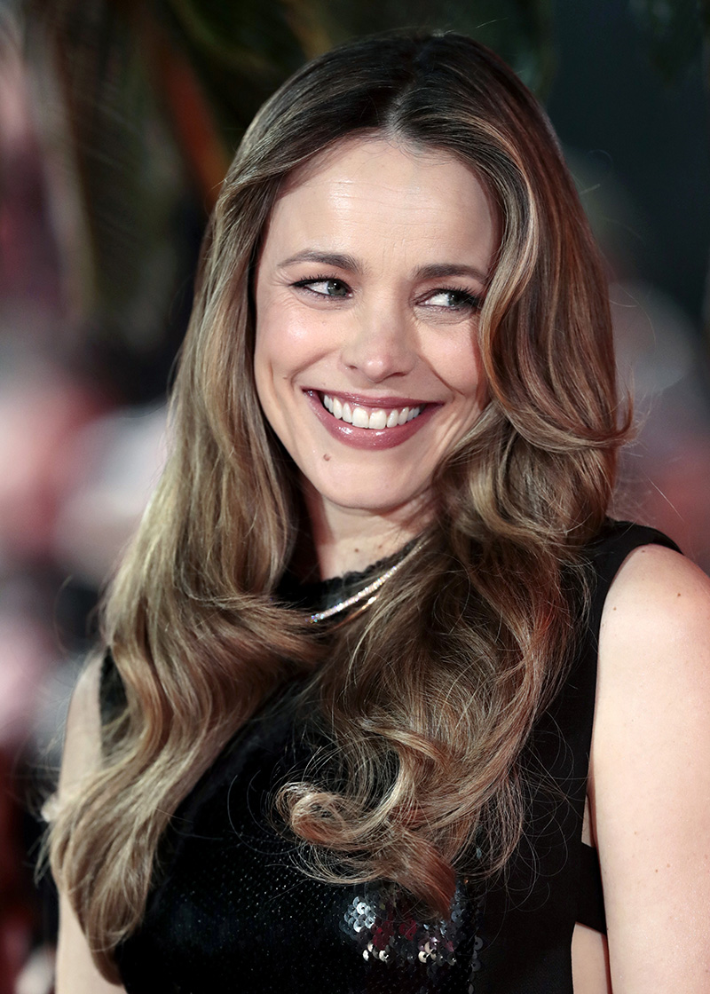 Rachel McAdams wears a Christopher Esber dress at the