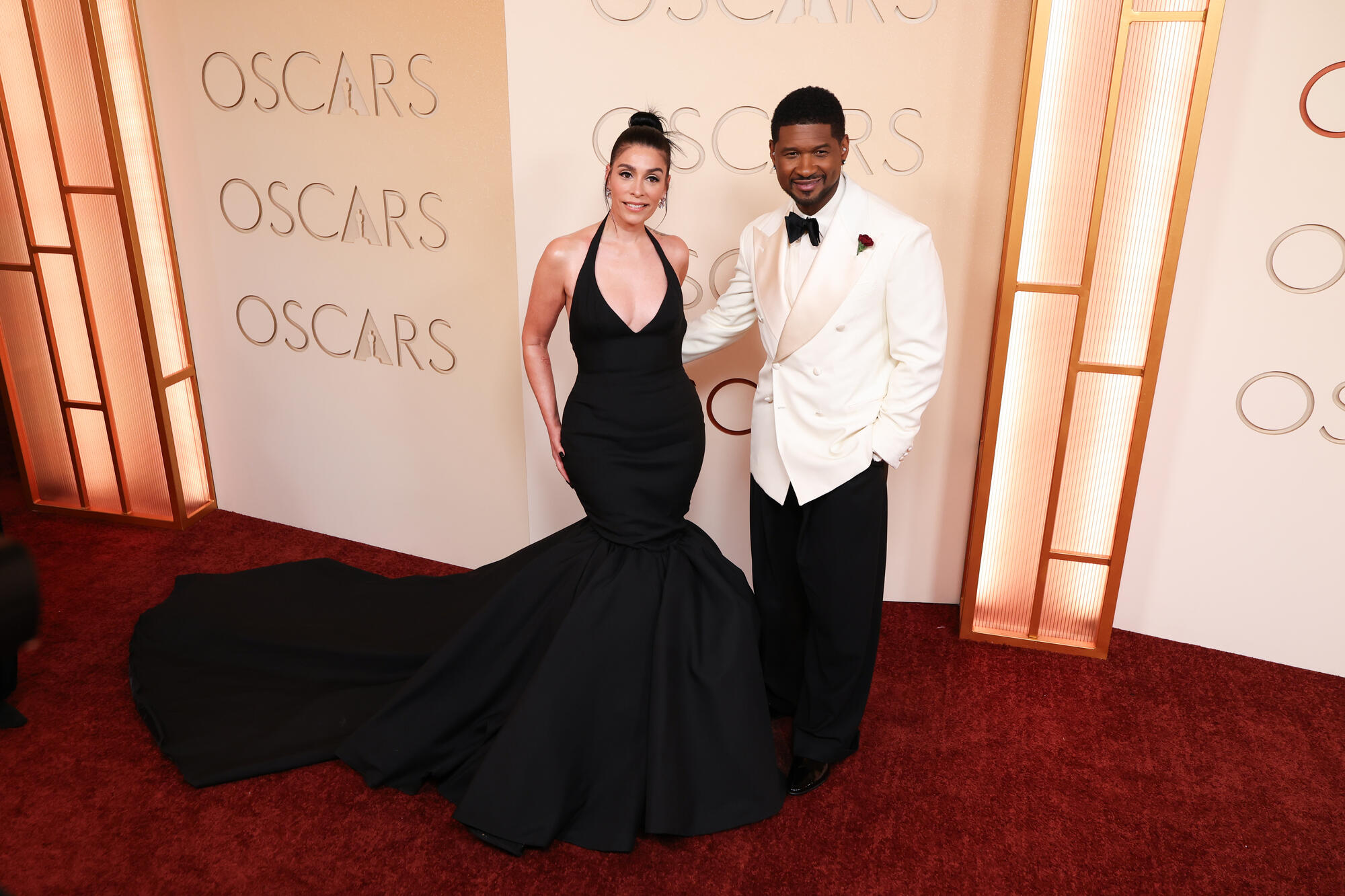 Jennifer Goicoechea and Usher at the 98th Annual Oscars held at Dolby Theatre on March 15, 2026 in Hollywood, California.