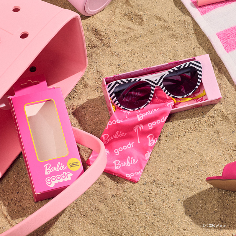 Goodr collaborates with Mattel on Barbie and Ken-inspired sunglasses.