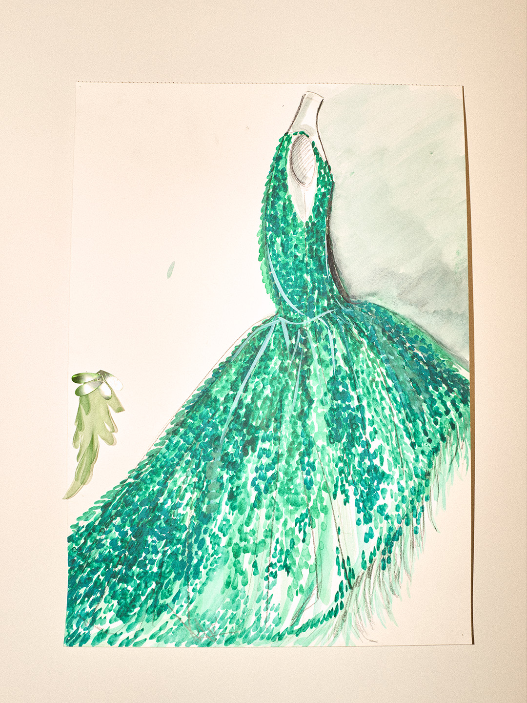 A sketch of Balenciaga couture by Pierpaolo Piccioli