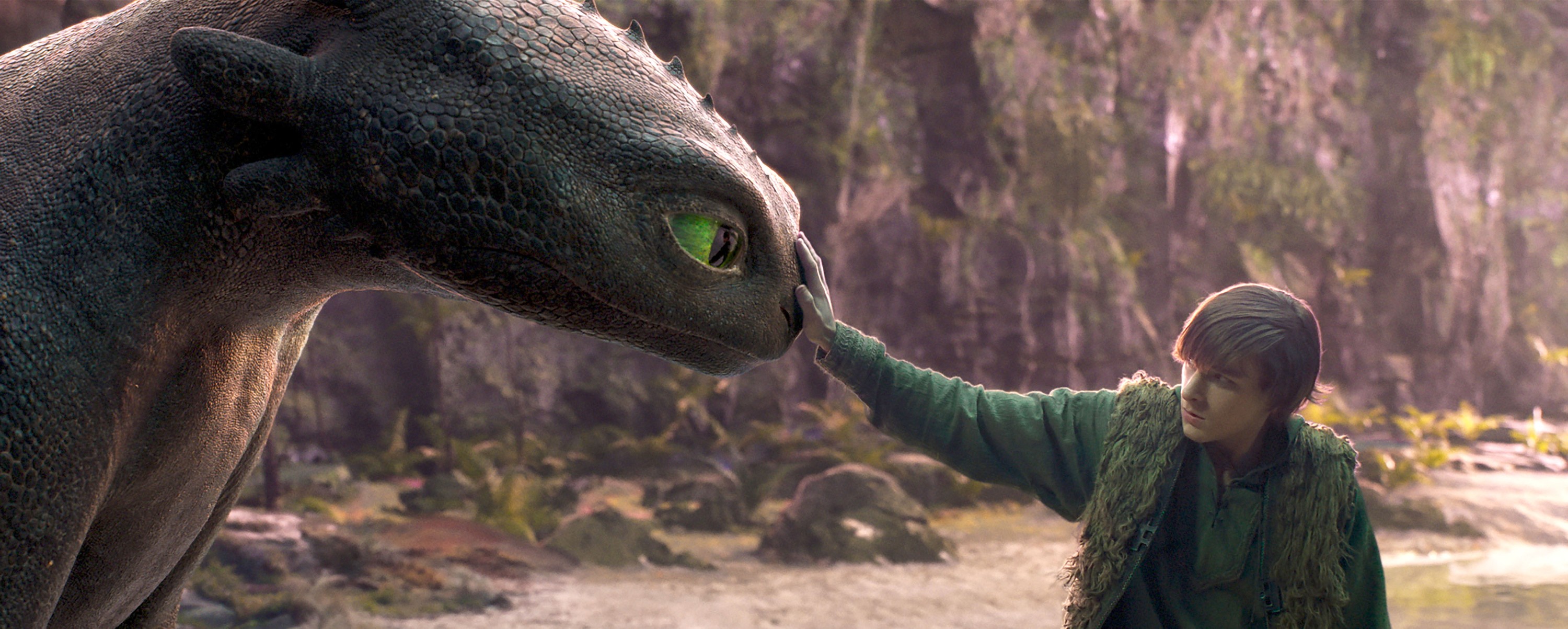 HOW TO TRAIN YOUR DRAGON, from left: Toothless the Night Fury dragon, Mason Thames, 2025. © DreamWorks / © Universal Pictures /Courtesy Everett Collection