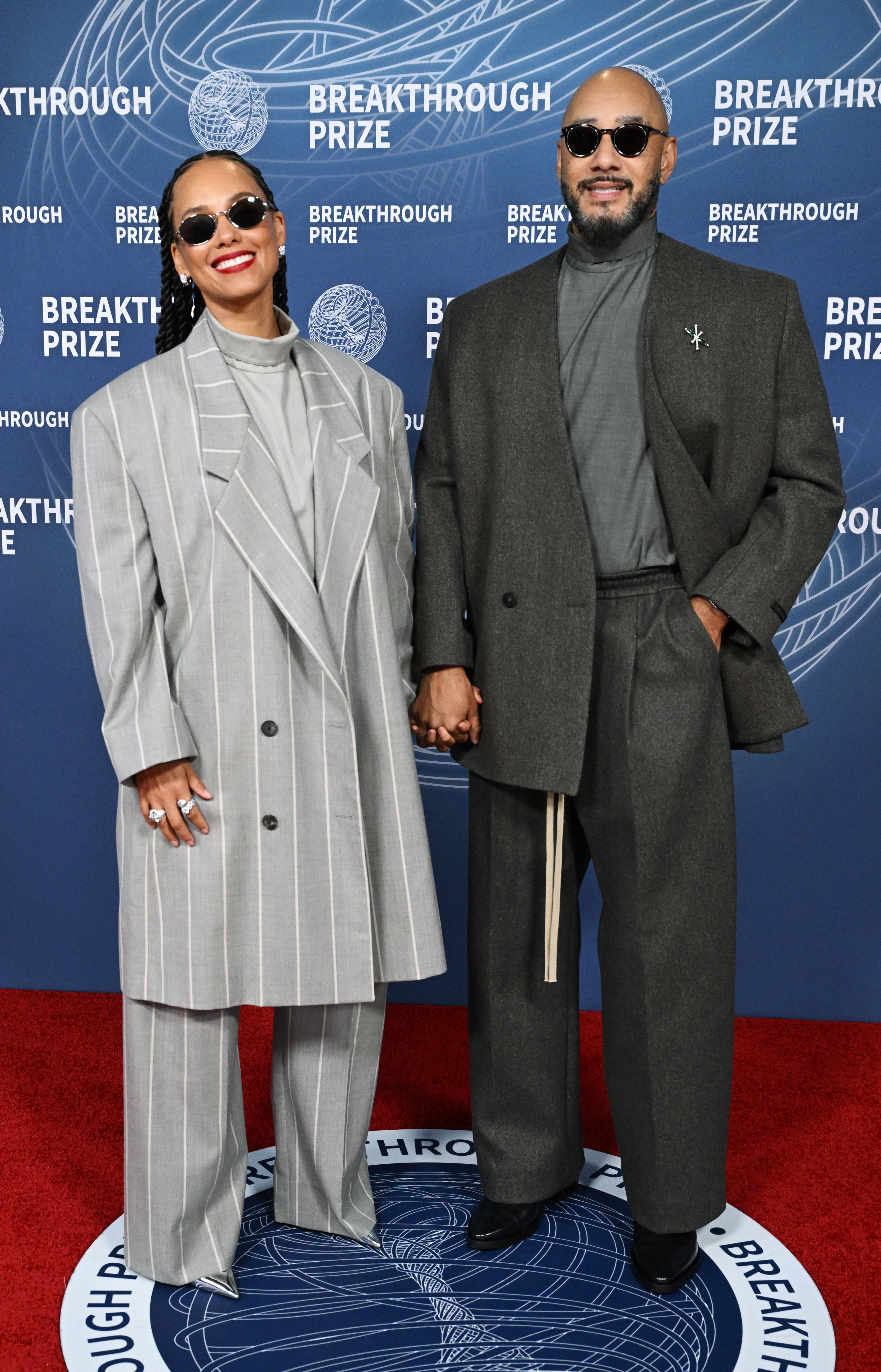 Alicia Keys, Swizz Beatz at The 11th Breakthrough Prize Ceremony held at Barker Hanger on April 05, 2025 in Santa Monica, California.