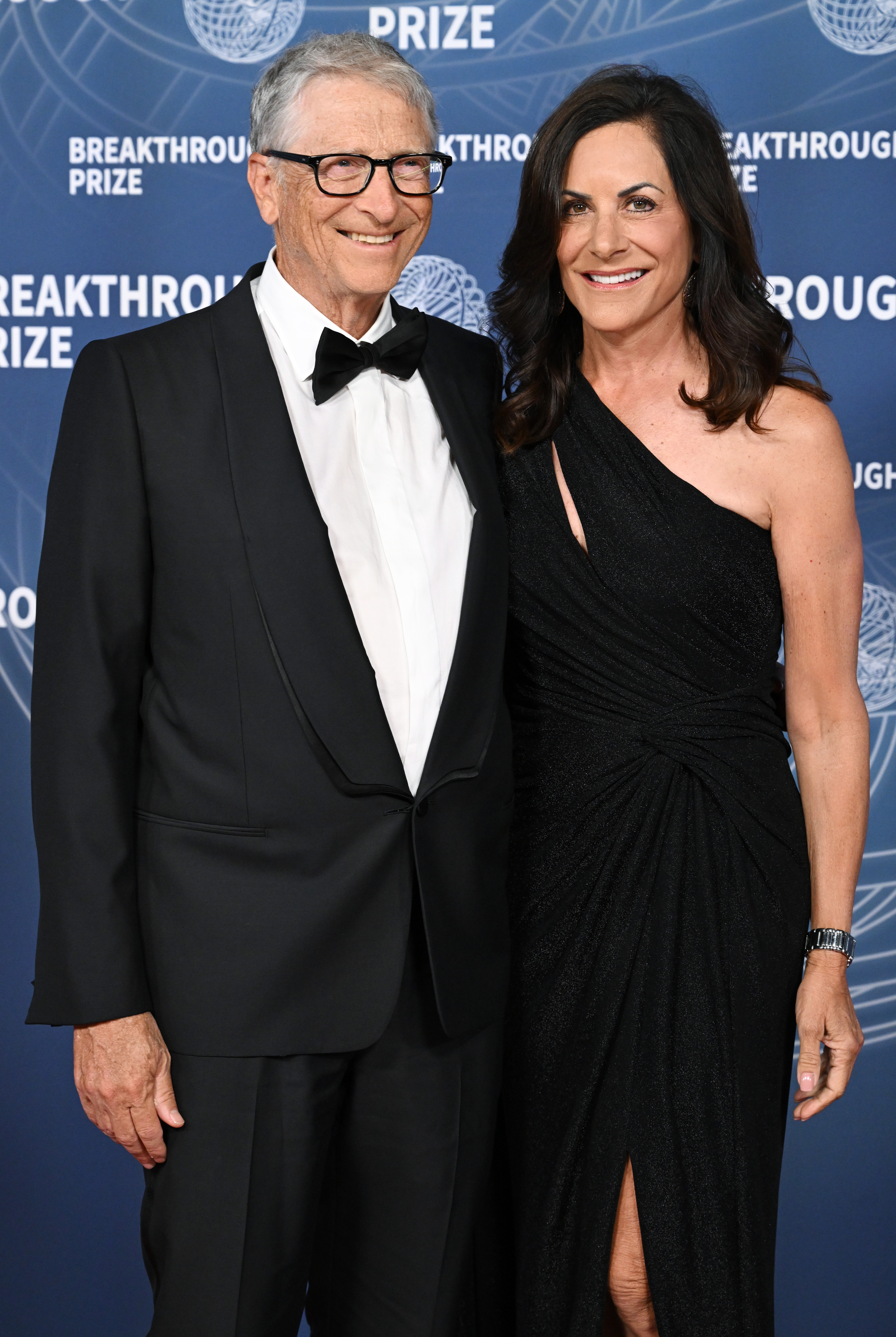Bill Gates, Paula Hurd at The 11th Breakthrough Prize Ceremony held at Barker Hanger on April 05, 2025 in Santa Monica, California.
