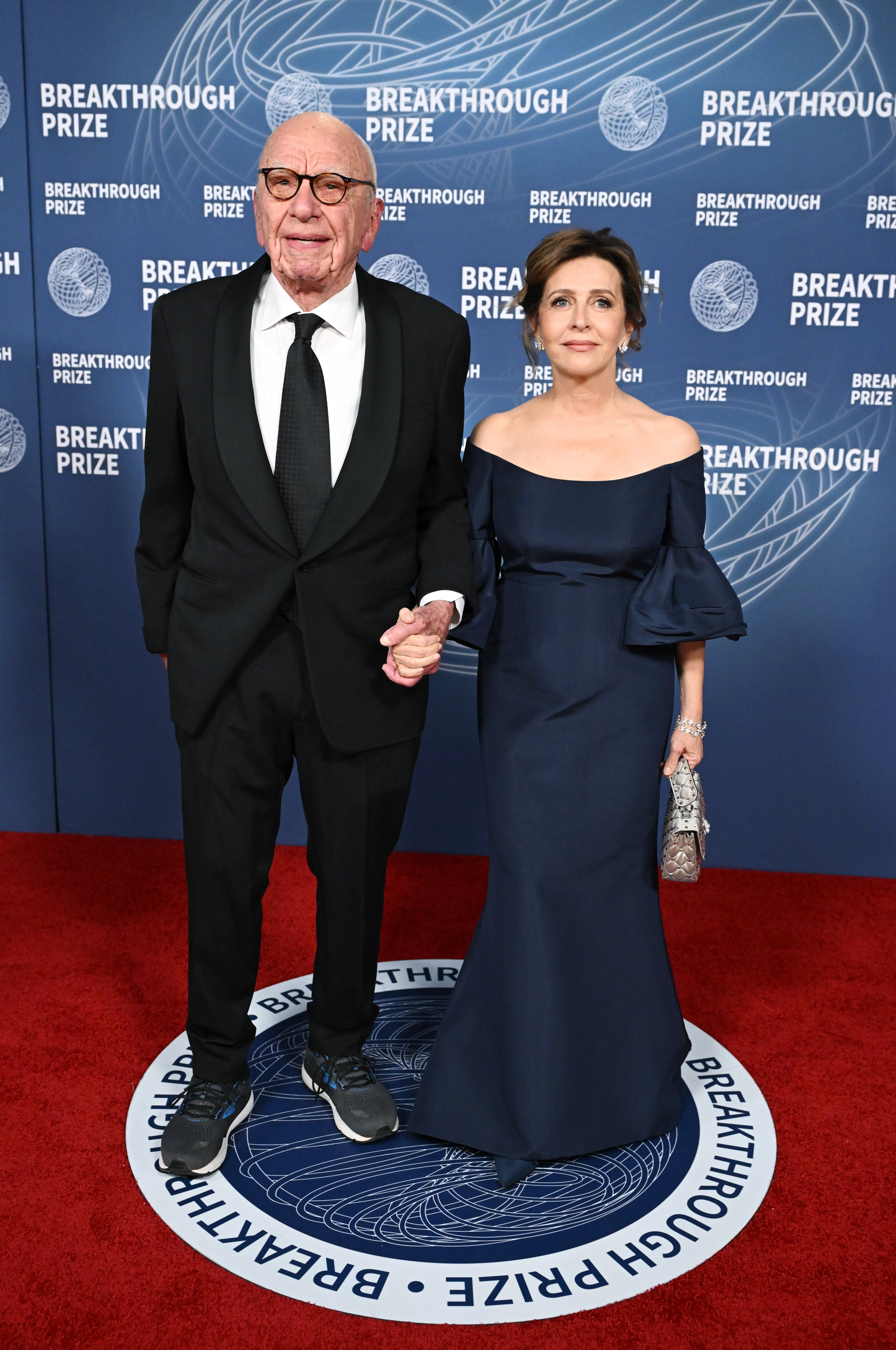Rupert Murdoch, Elena Zhukova at The 11th Breakthrough Prize Ceremony held at Barker Hanger on April 05, 2025 in Santa Monica, California.
