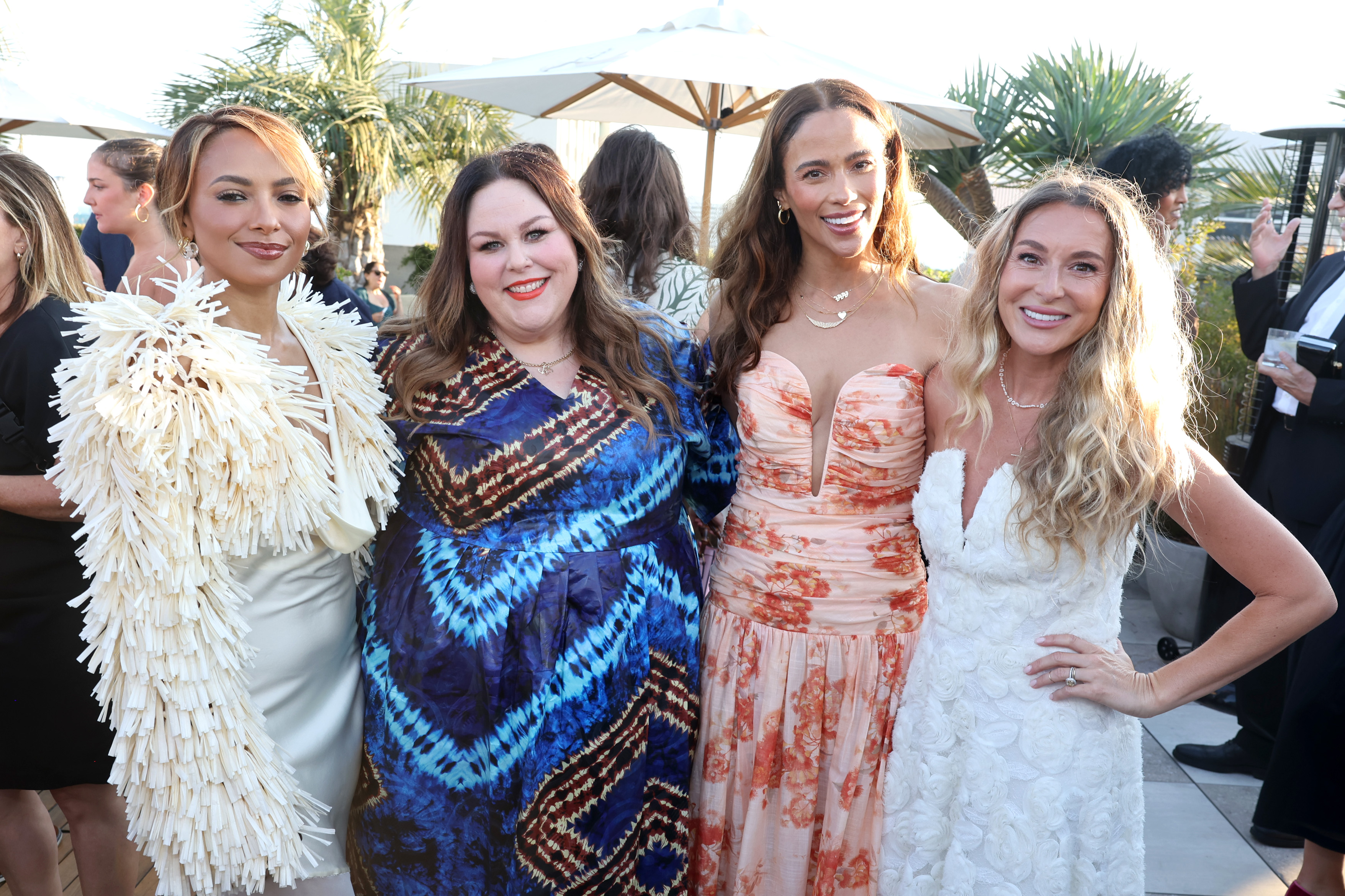 SANTA MONICA, CALIFORNIA - JULY 16: (L-R) Katerina Graham, Chrissy Metz, Paula Patton and Alexa PenaVega attend as Lifetime celebrates summer with a star-studded soirée featuring the cast and creatives from its upcoming slate at Santa Monica Proper Hotel on July 16, 2025 in Santa Monica, California. (Photo by Randy Shropshire/Getty Images for A+E Global Media)