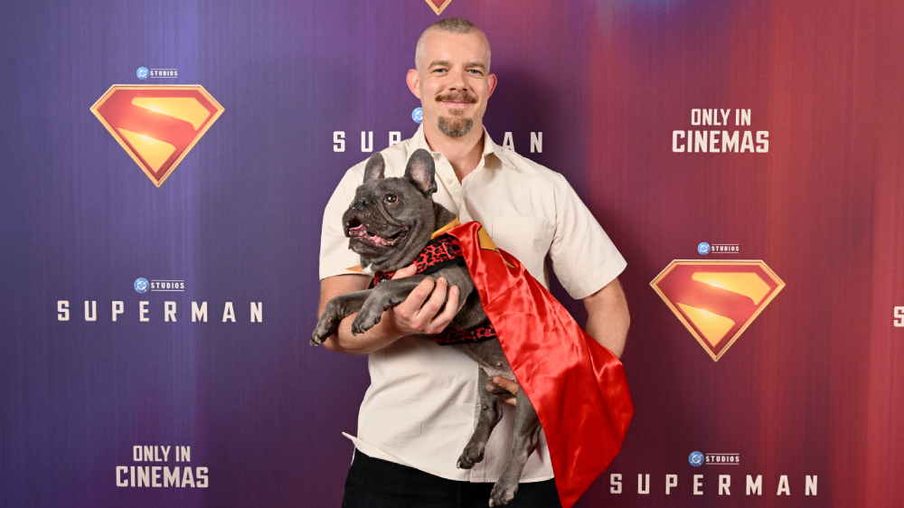 LONDON, ENGLAND - JULY 13: Russell Tovey and Rocky attend a "Superman" Special Screening at Picturehouse Central on July 13, 2025 in London, England. "Superman" released in UK cinemas on 11 July 2025. (Photo by Jeff Spicer/Getty Images for Warner Bros Pictures)