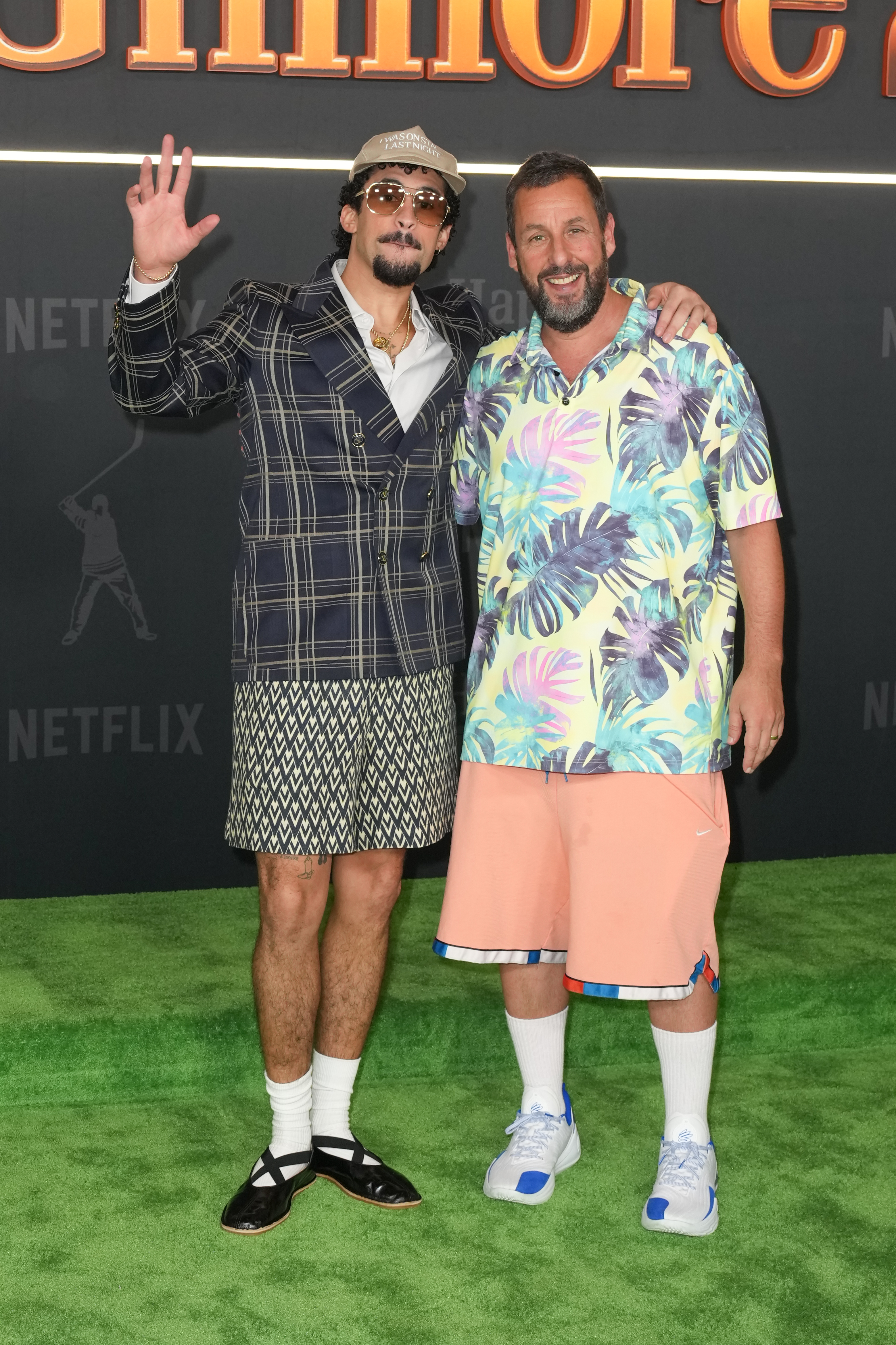 Bad Bunny, Adam Sandler at the "Happy Gilmore 2" New York Premiere held at Jazz at Lincoln Center on July 21, 2025 in New York, New York.