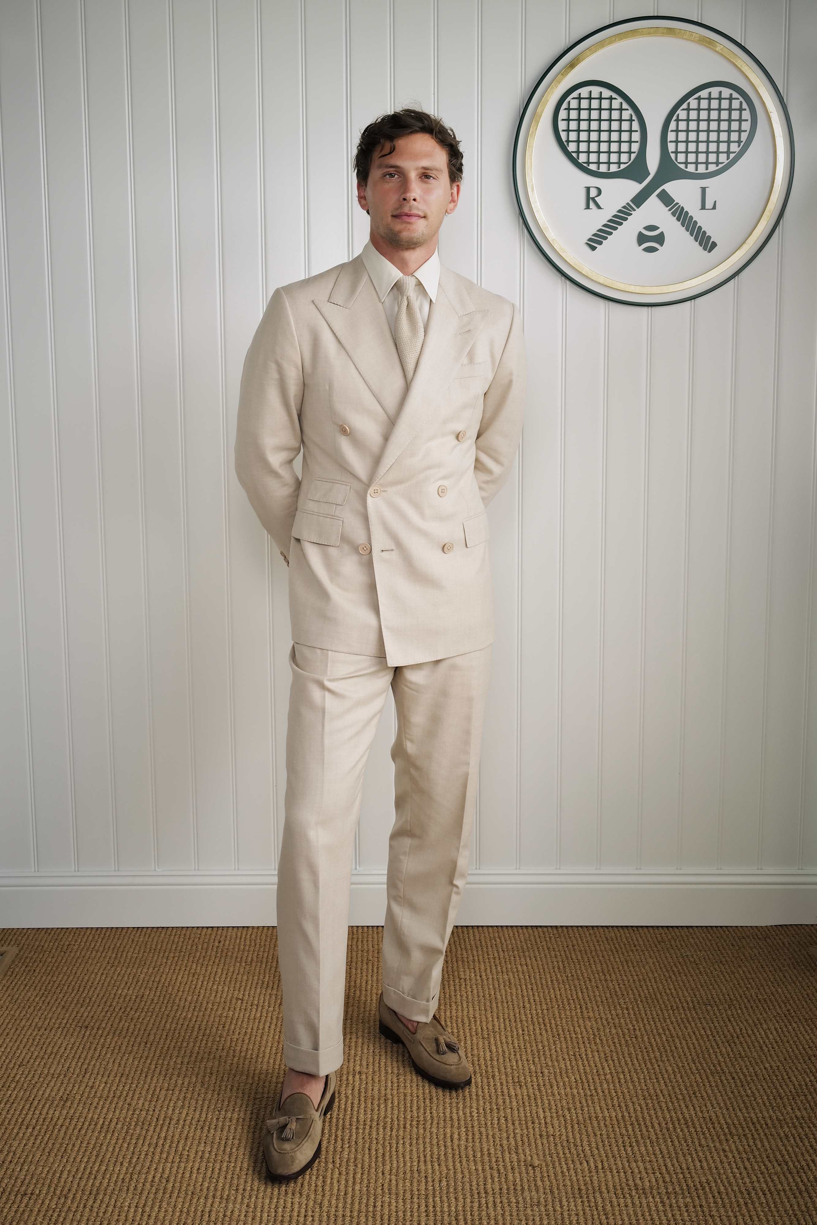 LONDON, ENGLAND - JULY 09: Cooper Koch, wearing Ralph Lauren, attends the Ralph Lauren Suite during The Championships, Wimbledon at All England Lawn Tennis and Croquet Club on July 9, 2025 in London, England. (Photo by Darren Gerrish/WireImage Getty Images for Ralph Lauren)