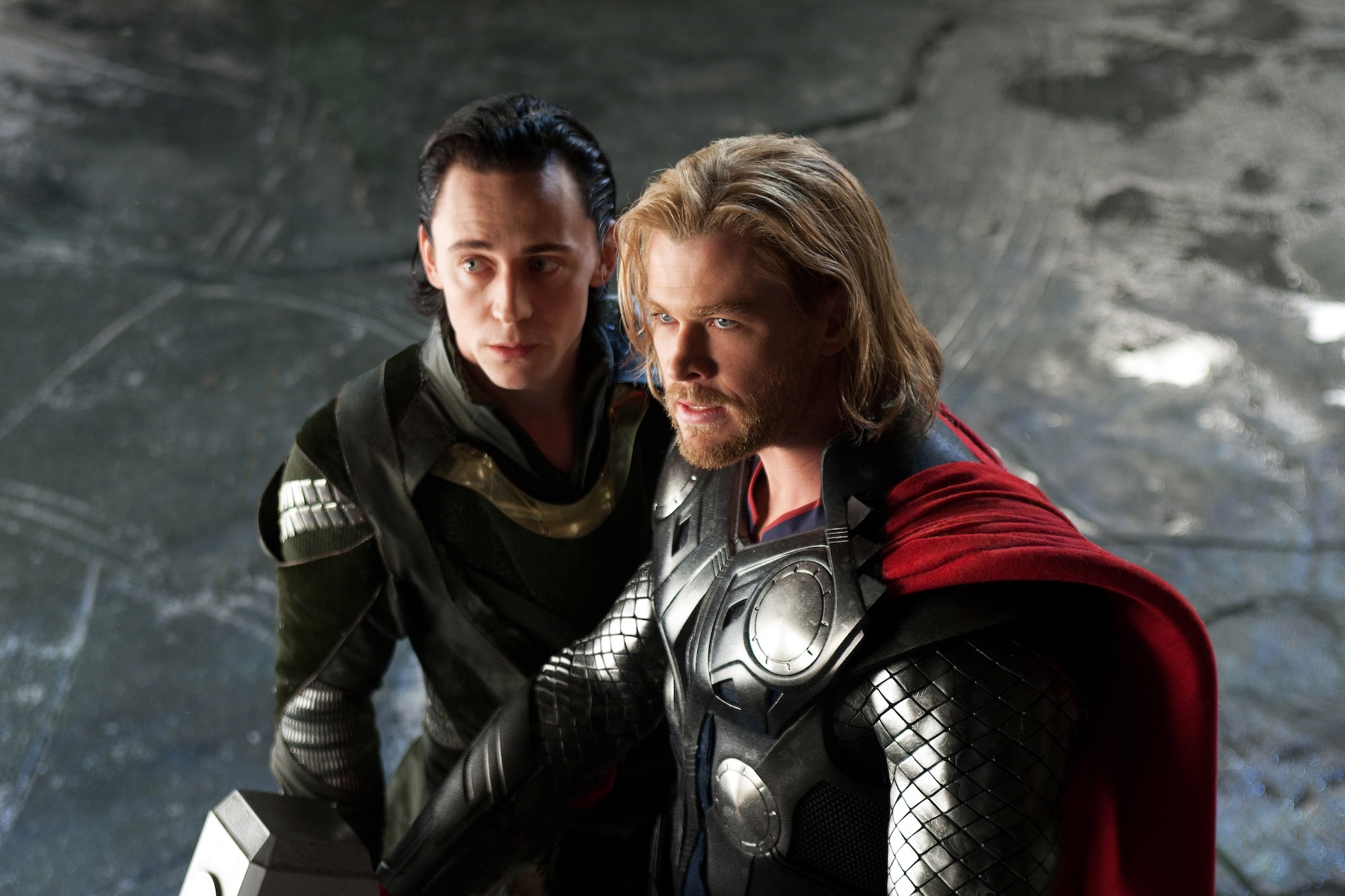 THOR, l-r: Tom Hiddleston, Chris Hemsworth, 2011, ph: Zade Rosenthal/©Paramount Pictures/courtesy Everett Collection