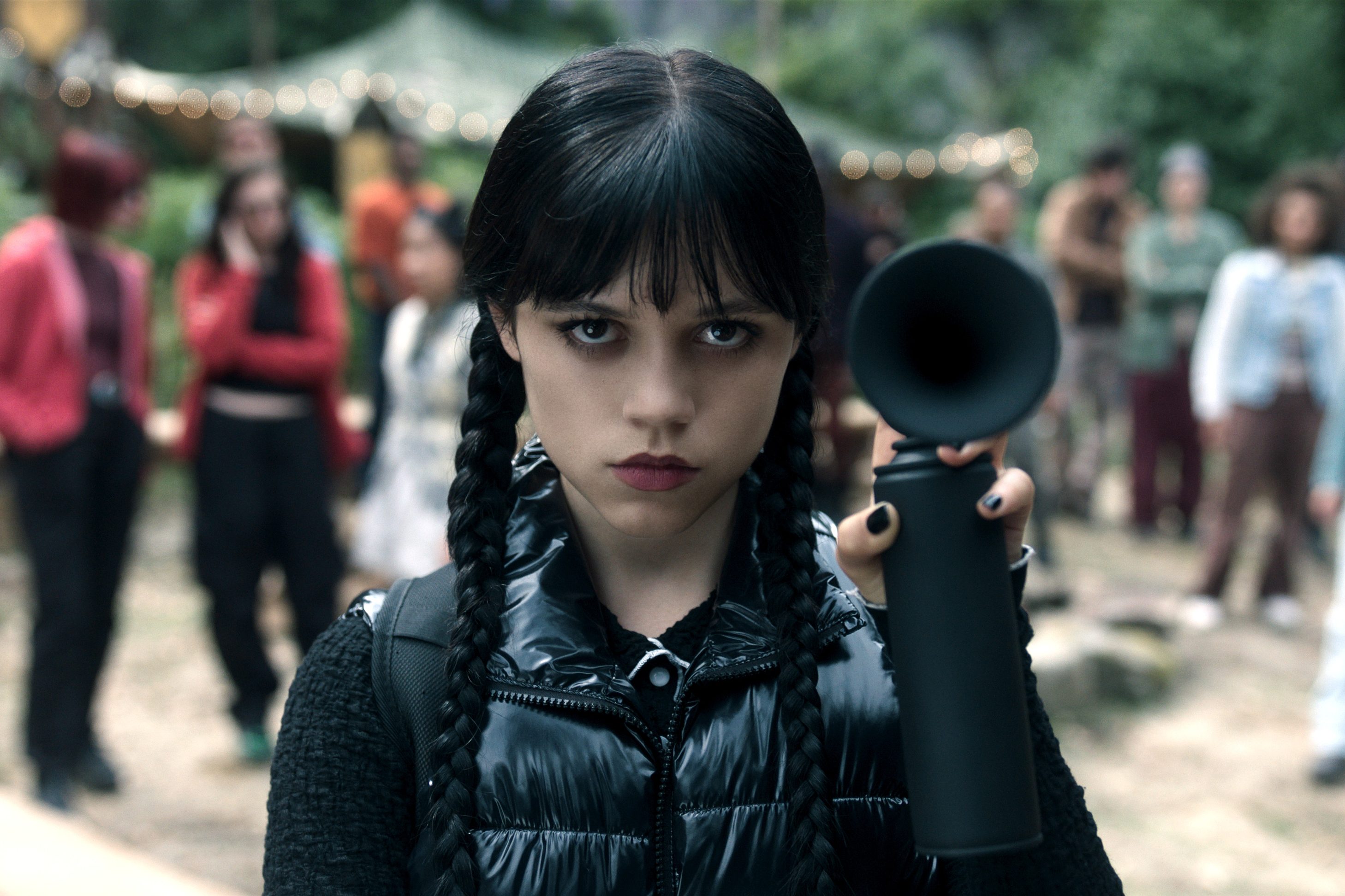 Wednesday. Jenna Ortega as Wednesday Addams in episode 203 of Wednesday. Cr. Courtesy of Netflix © 2025