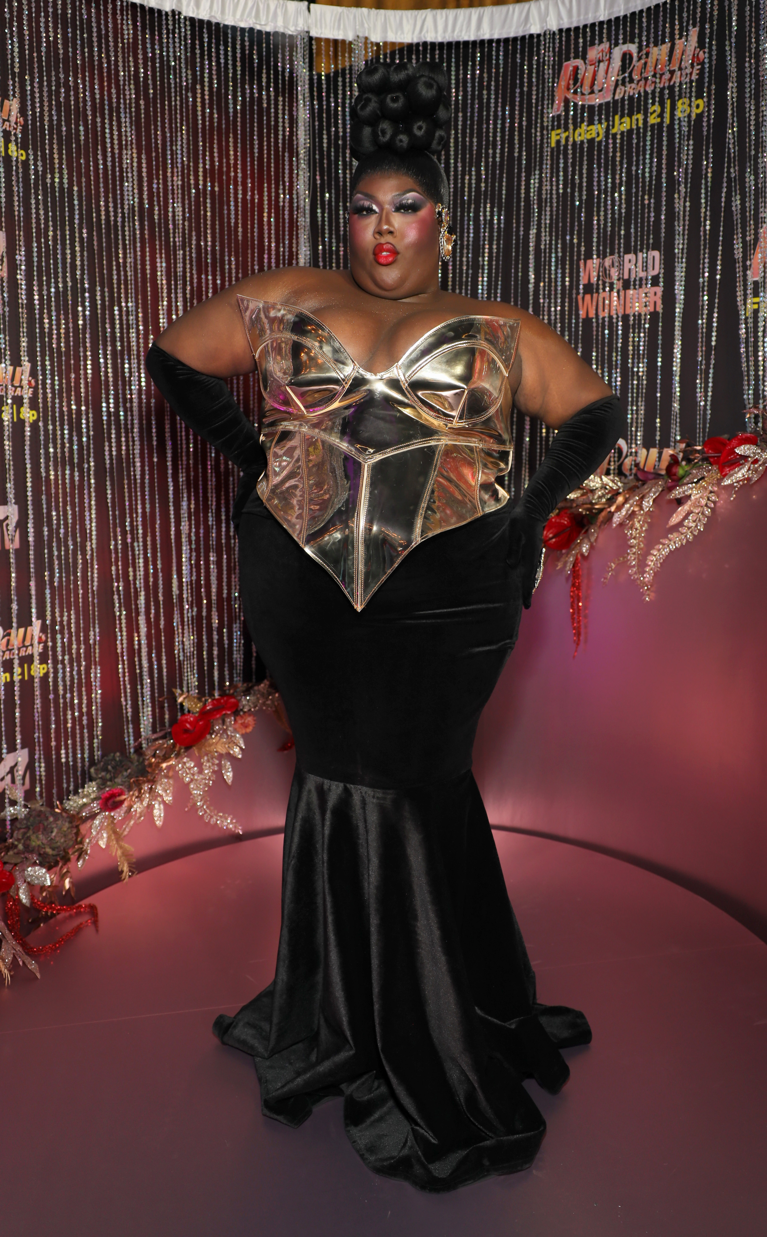 NEW YORK, NEW YORK - DECEMBER 09: Kenya Pleaser attends RuPaul's Drag Race S18 Premiere Event at Aqua New York on December 09, 2025 in New York City. (Photo by Santiago Felipe/Getty Images for MTV)