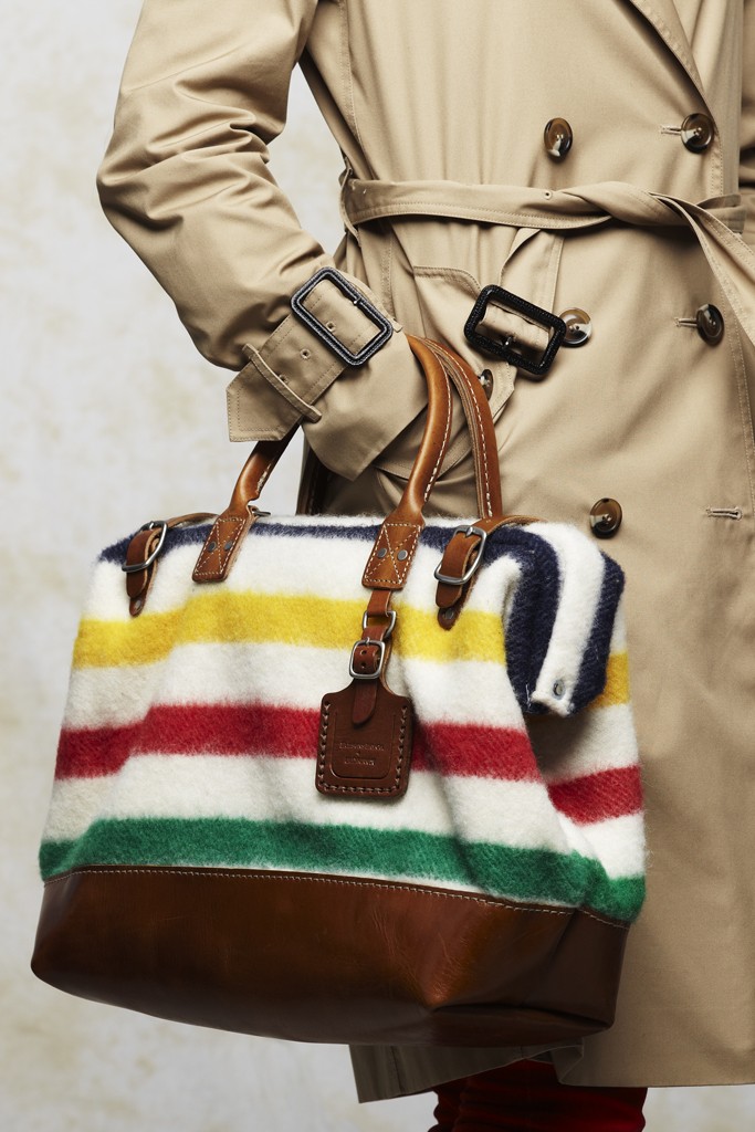 Hudson's Bay Company's signature striped Billy Kirk bag.