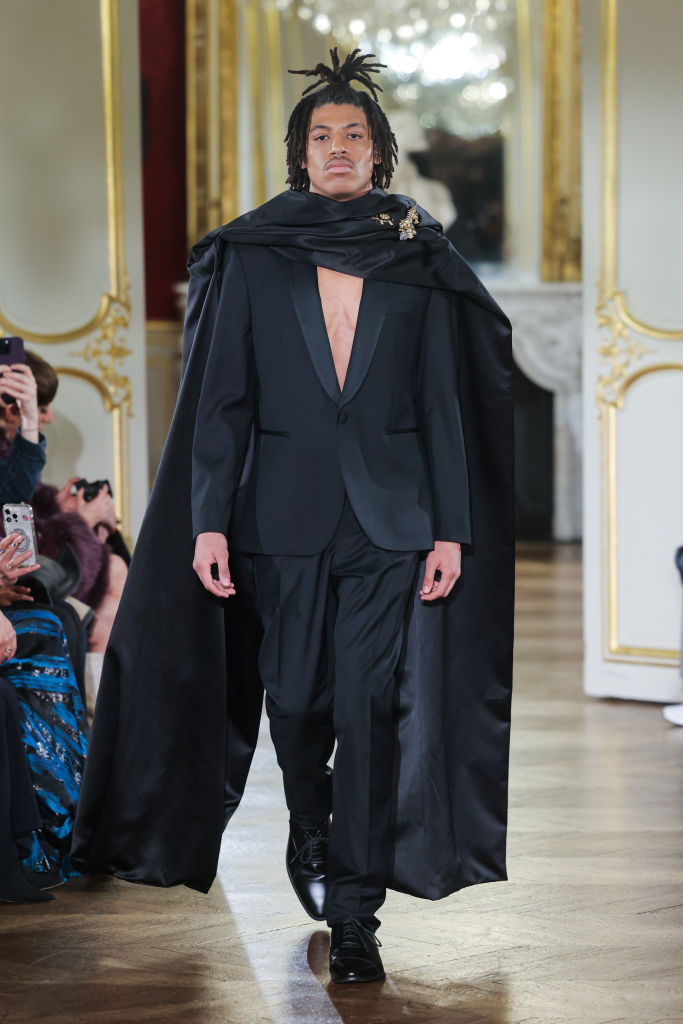 Henry Samuel walks the runway during the Lena Erziak spring 2025 couture fashion show on Jan. 28 in Paris, Heidi Klum